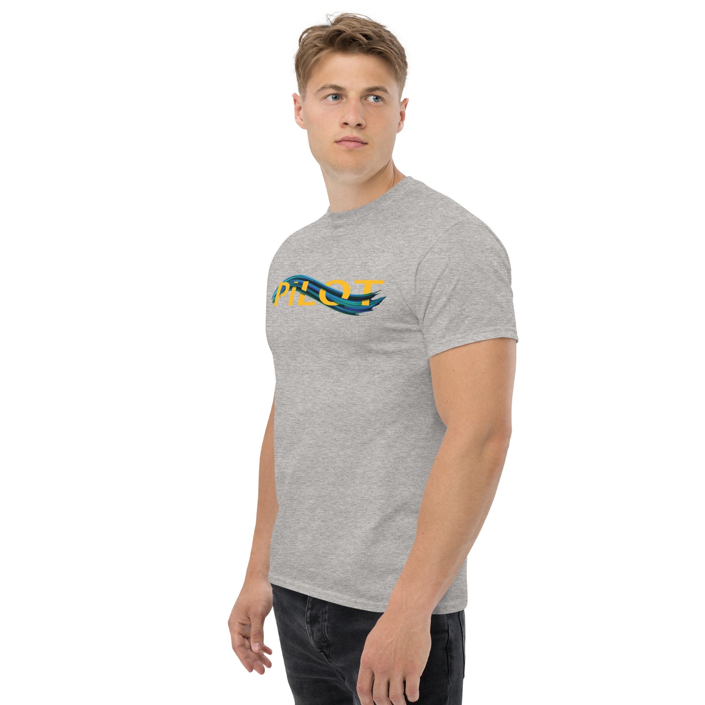 Pilot men's heavyweight tee (yellow/blue)