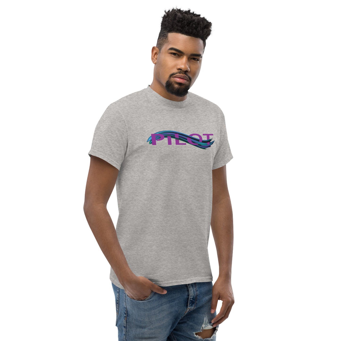 Pilot men's heavyweight tee (purple/blue)