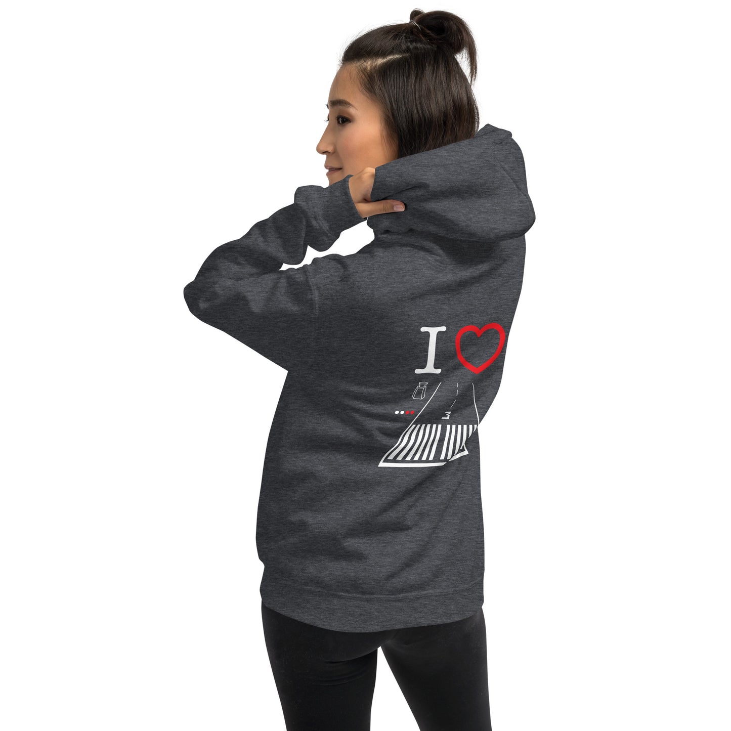Santa Monica Airport Runway 21 / 3 unisex hoodie (white)