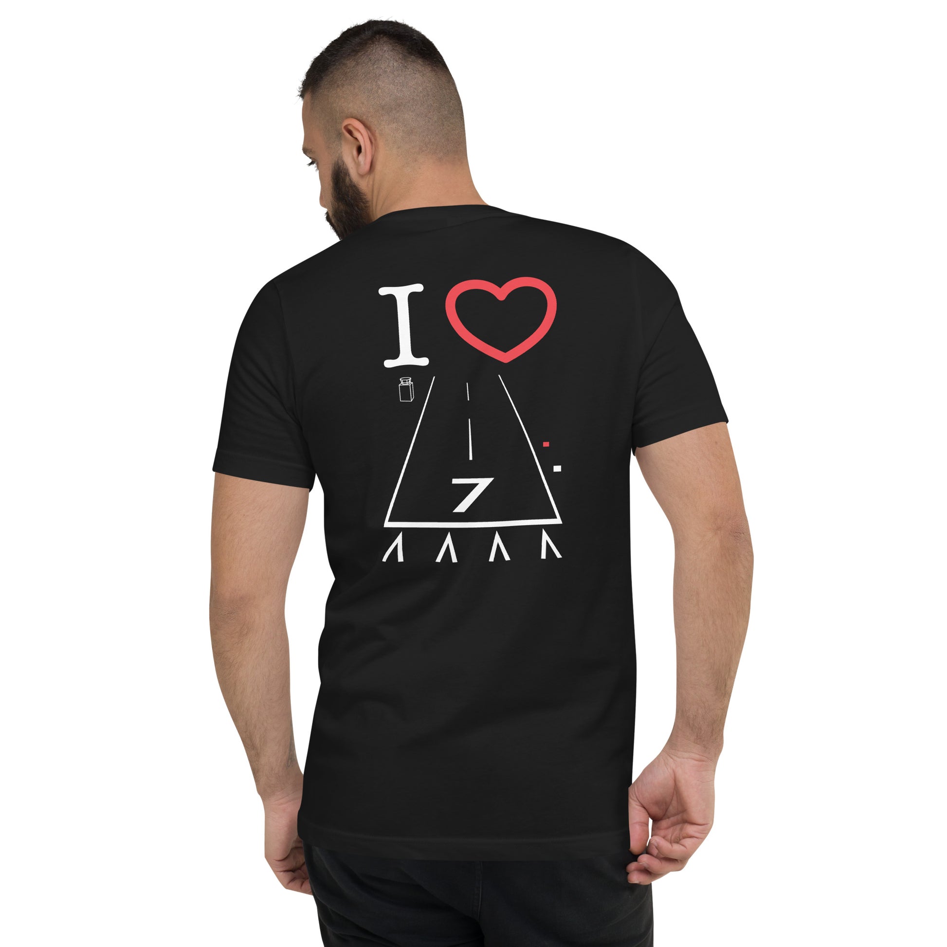 Hawthorne Airport Runway 25 / Runway 7 short sleeve unisex v-neck T-shirt (white)