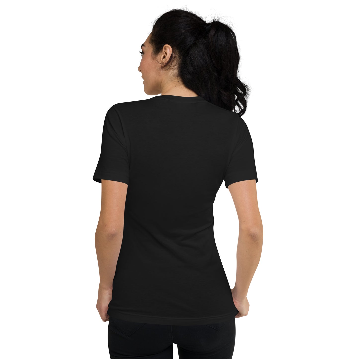 Hawthorne Airport Runway 25 short sleeve unisex v-neck T-shirt (black)