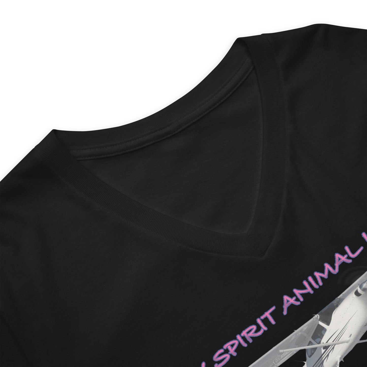 My Spirit Animal is a Skyhawk short sleeve unisex v-neck T-shirt (pink)