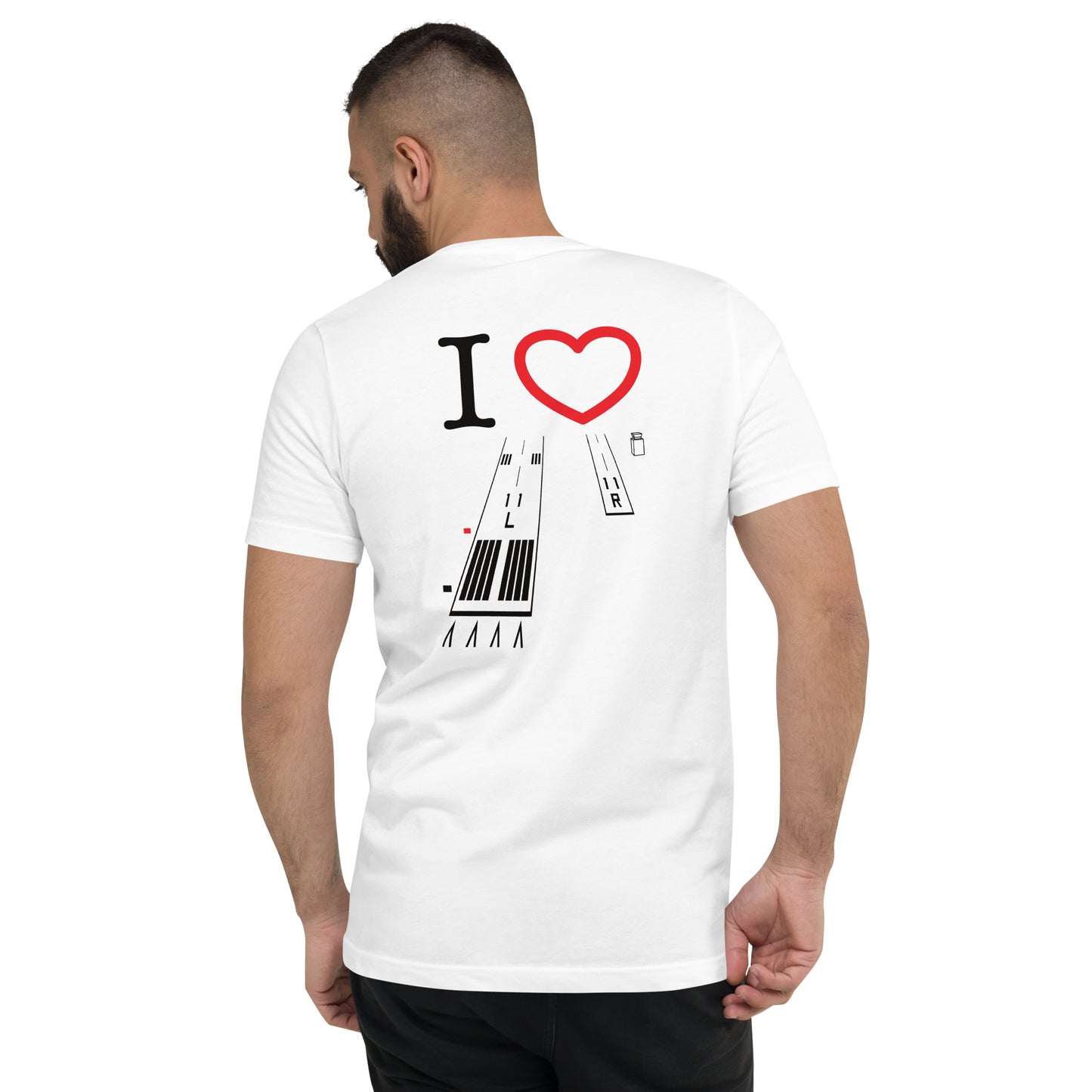 Torrance Airport Runways 29L / 29R - 11L / 11R short-sleeve unisex v-neck T-shirt (white)