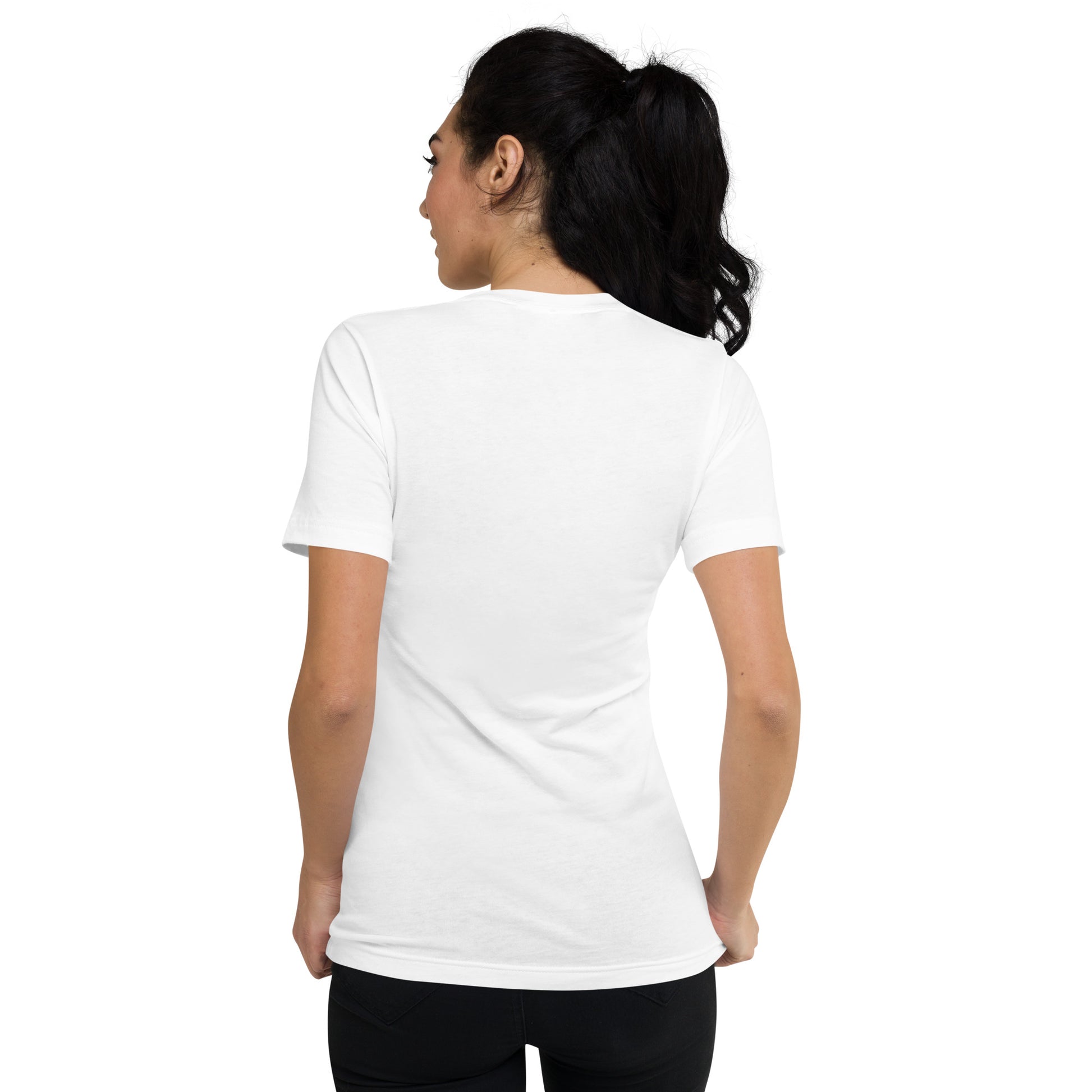 Hawthorne Airport Runway 25 short sleeve unisex v-neck T-shirt (white)