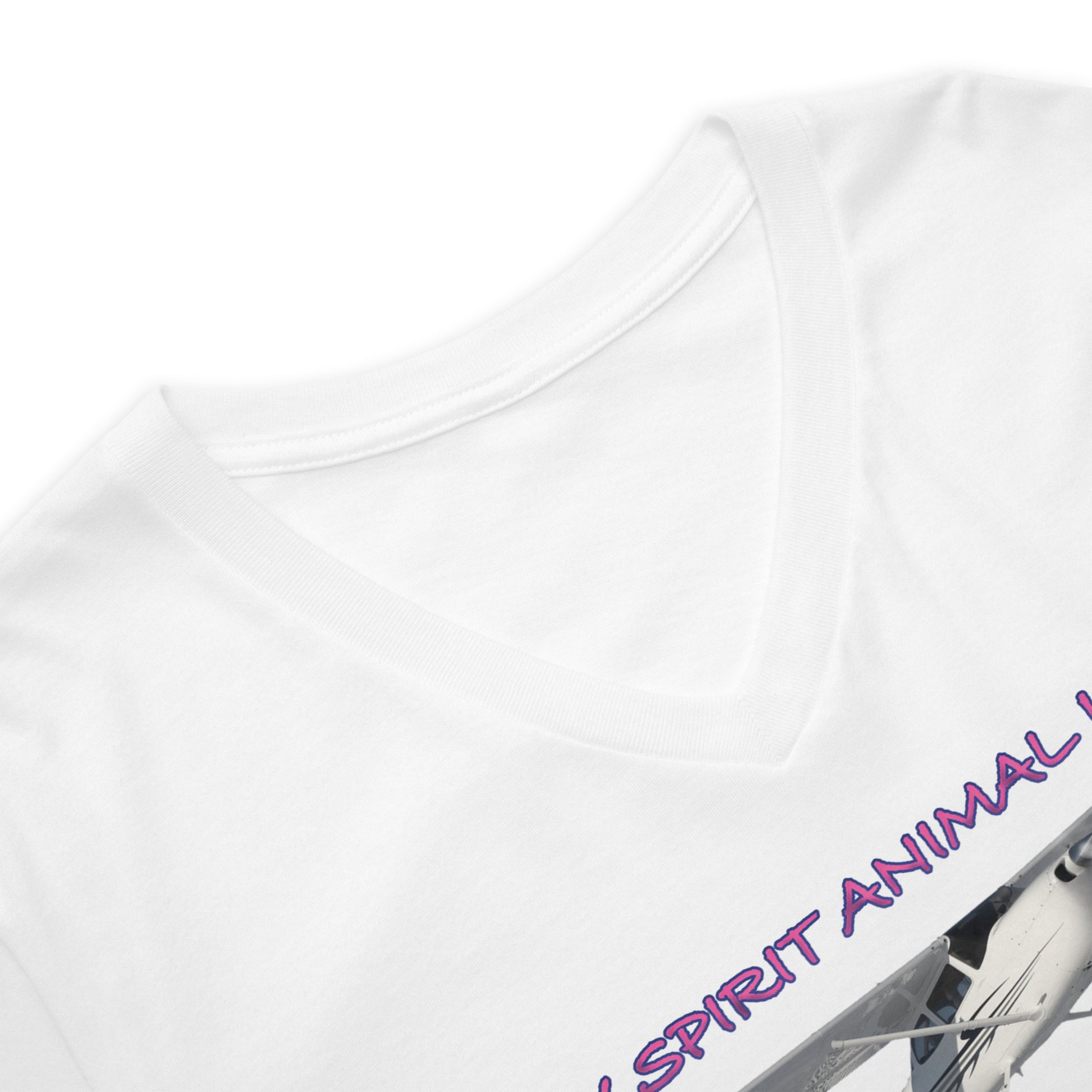 My Spirit Animal is a Skyhawk short sleeve unisex v-neck T-shirt (pink)