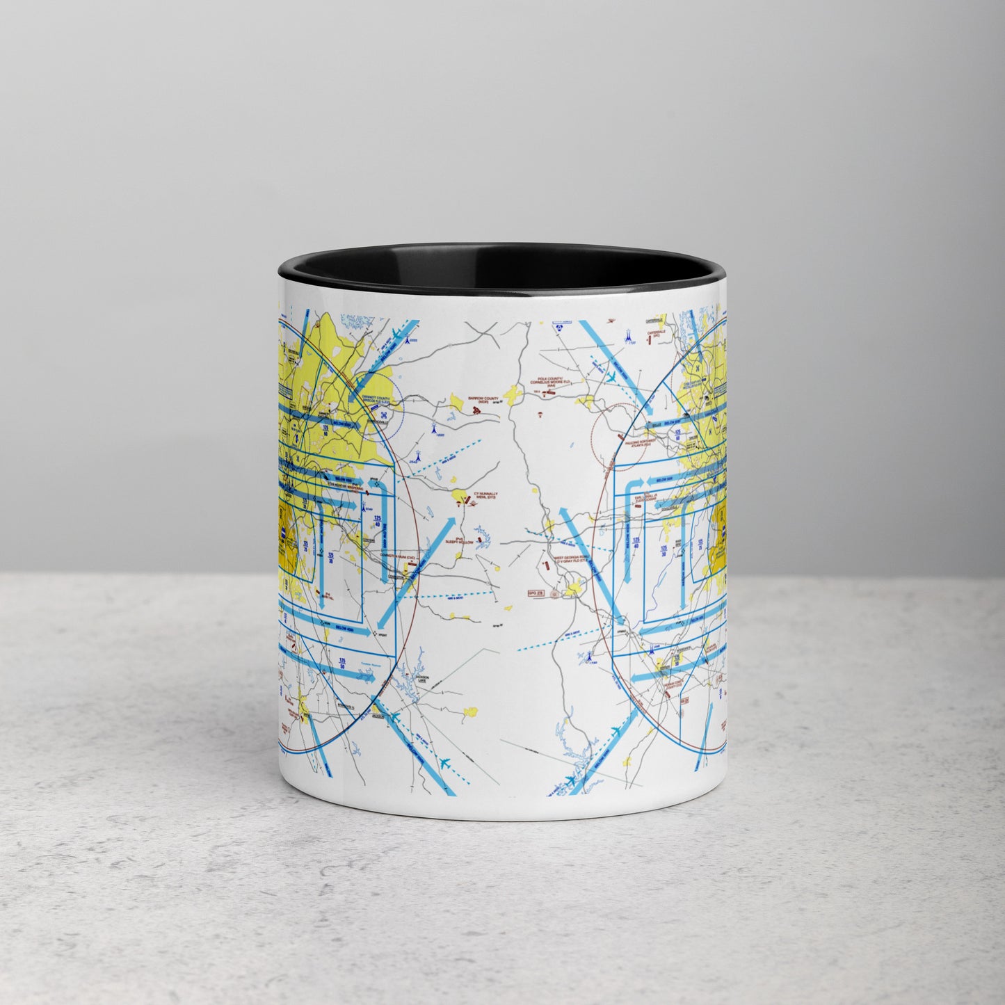 Atlanta Flyway Chart mug with color inside