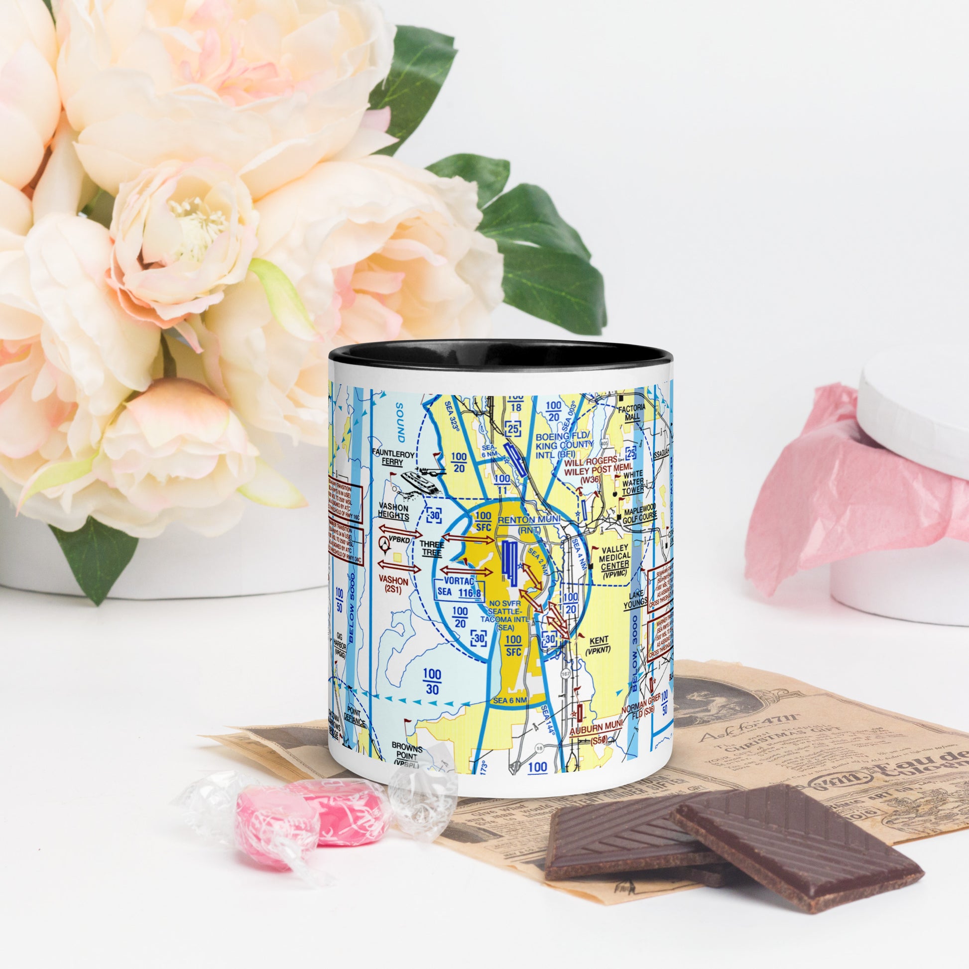 Seattle Flyway Chart 11 oz. mug with color inside