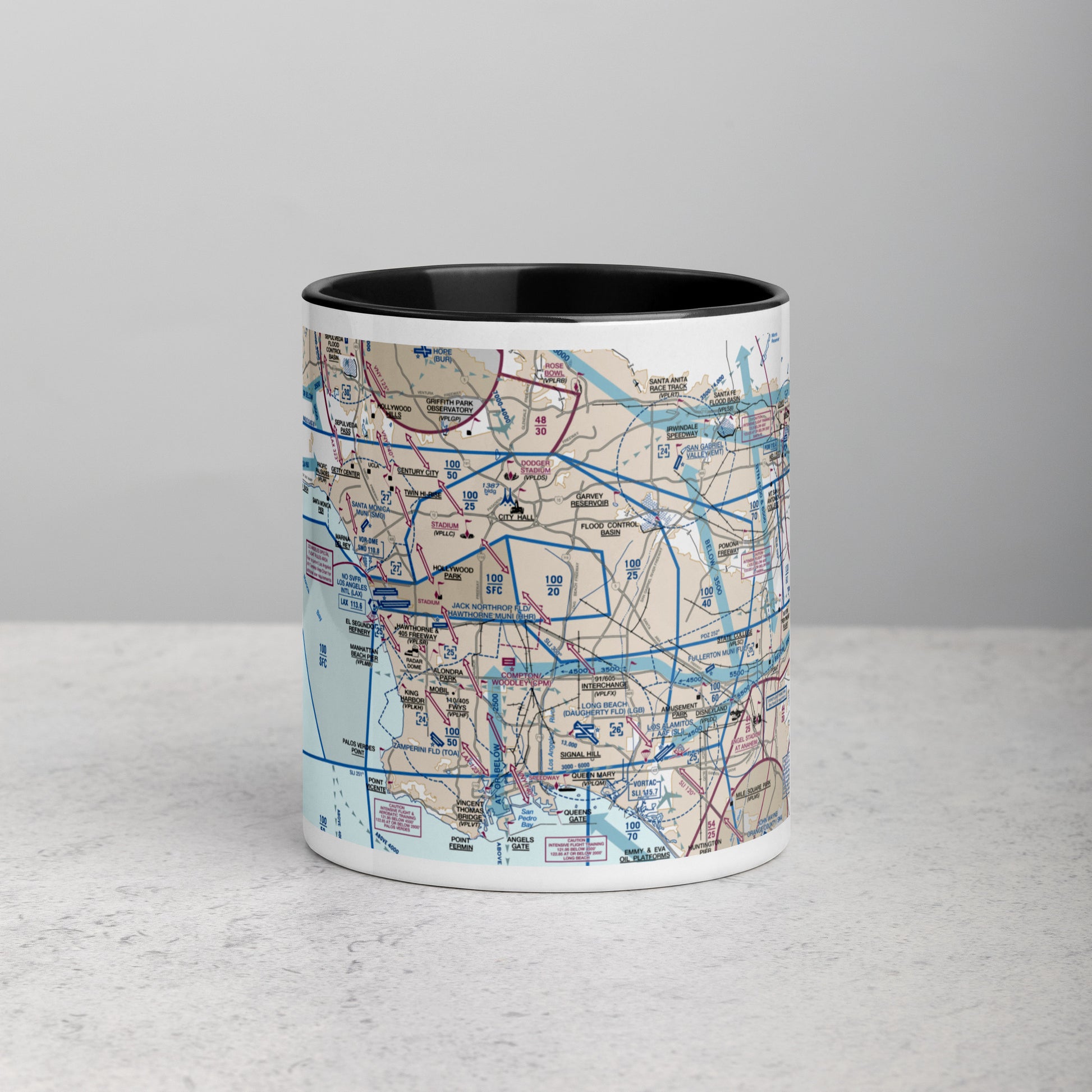LAX Flyway Chart 11 oz. mug with color inside