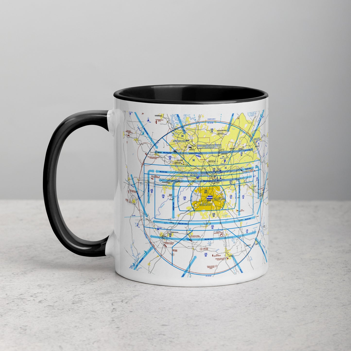 Atlanta Flyway Chart mug with color inside