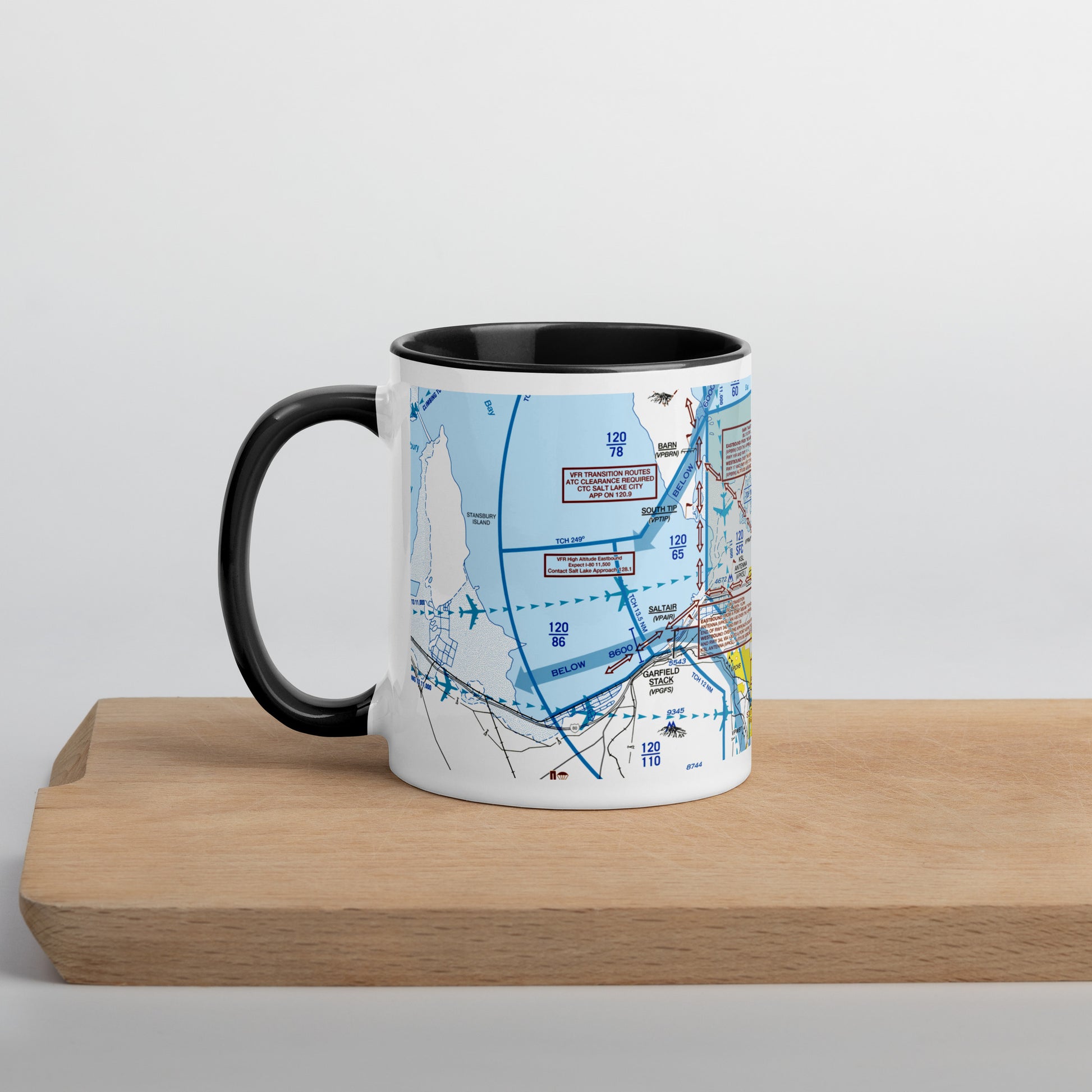 Salt Lake City Flyway Chart mug with color inside