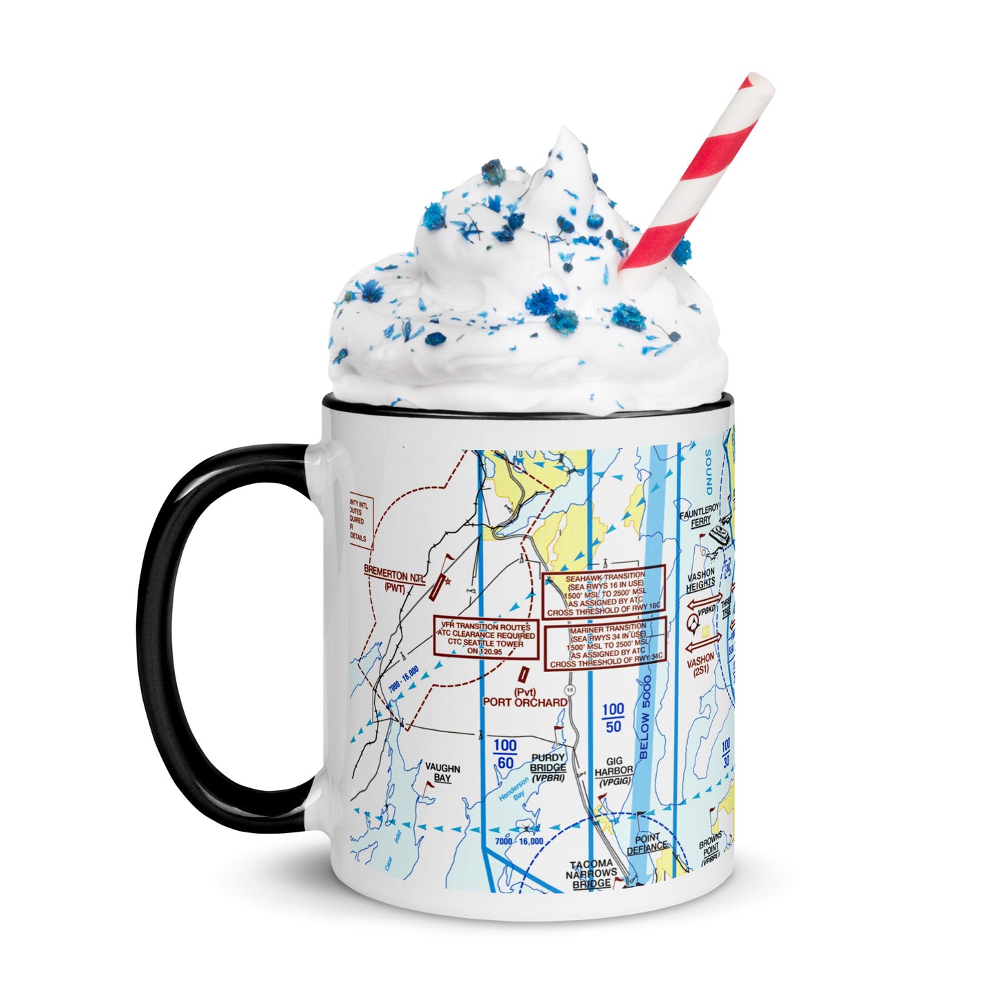 Seattle Flyway Chart 11 oz. mug with color inside
