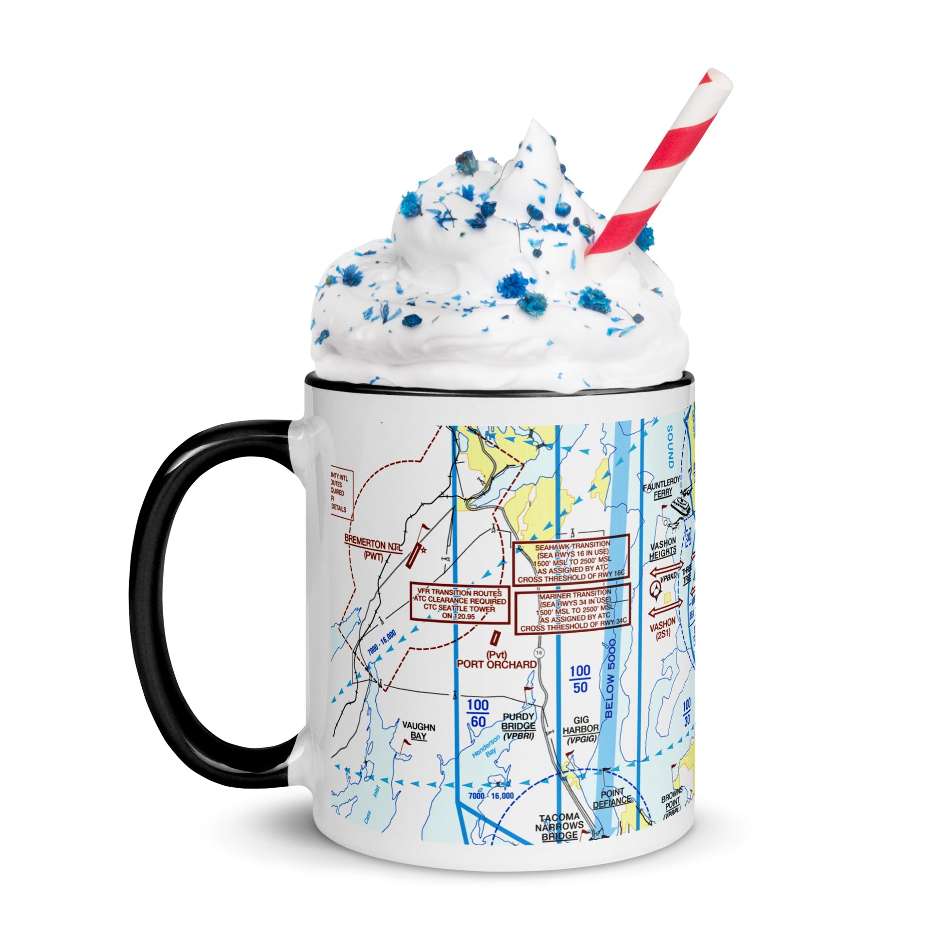 Seattle Flyway Chart 11 oz. mug with color inside