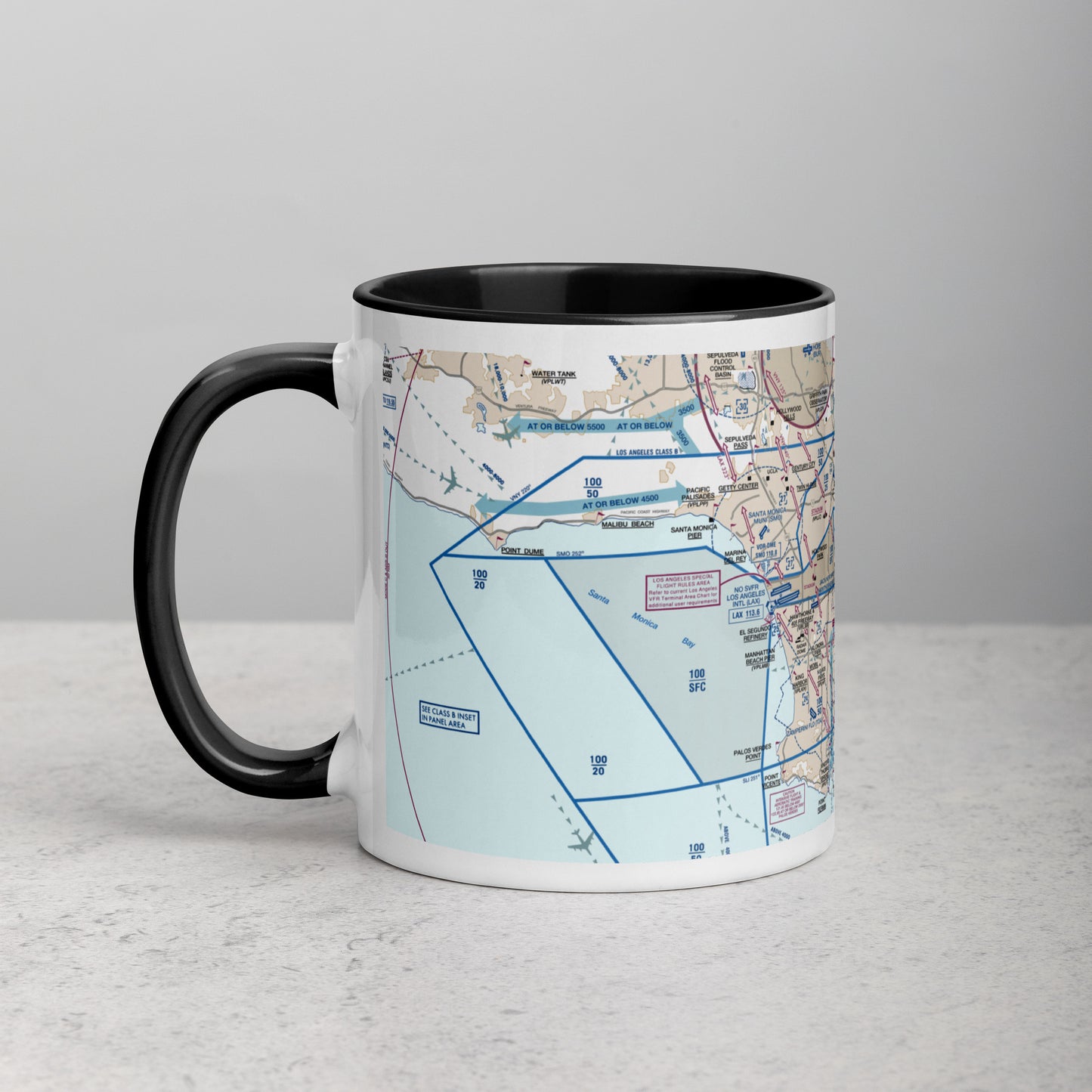 LAX Flyway Chart 11 oz. mug with color inside