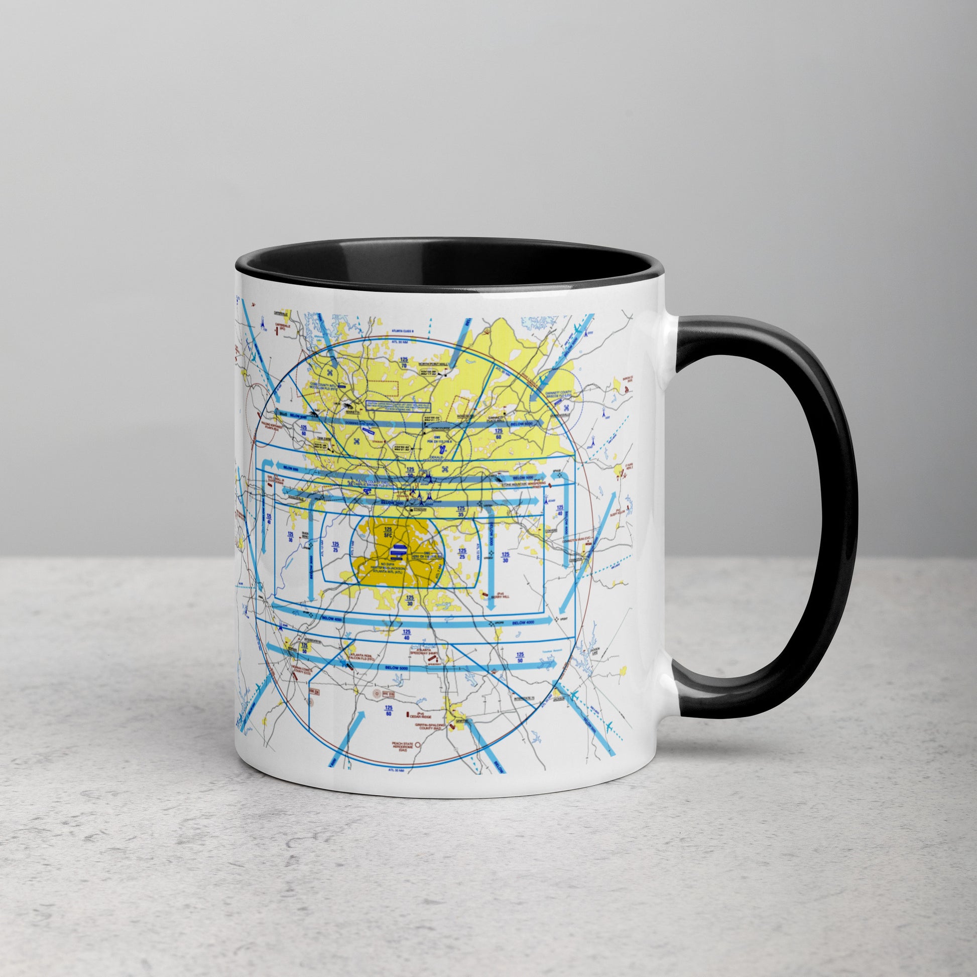 Atlanta Flyway Chart mug with color inside