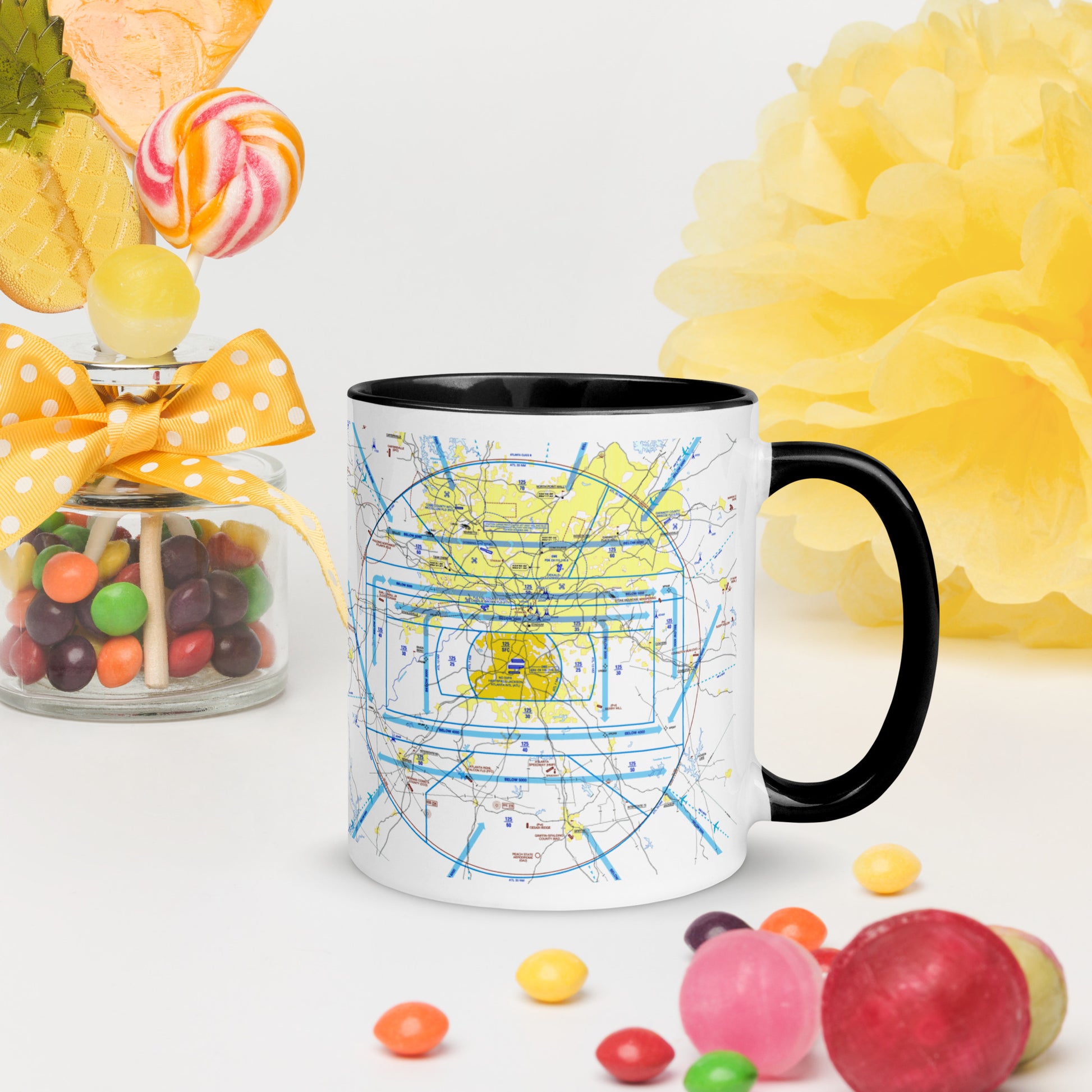 Atlanta Flyway Chart mug with color inside