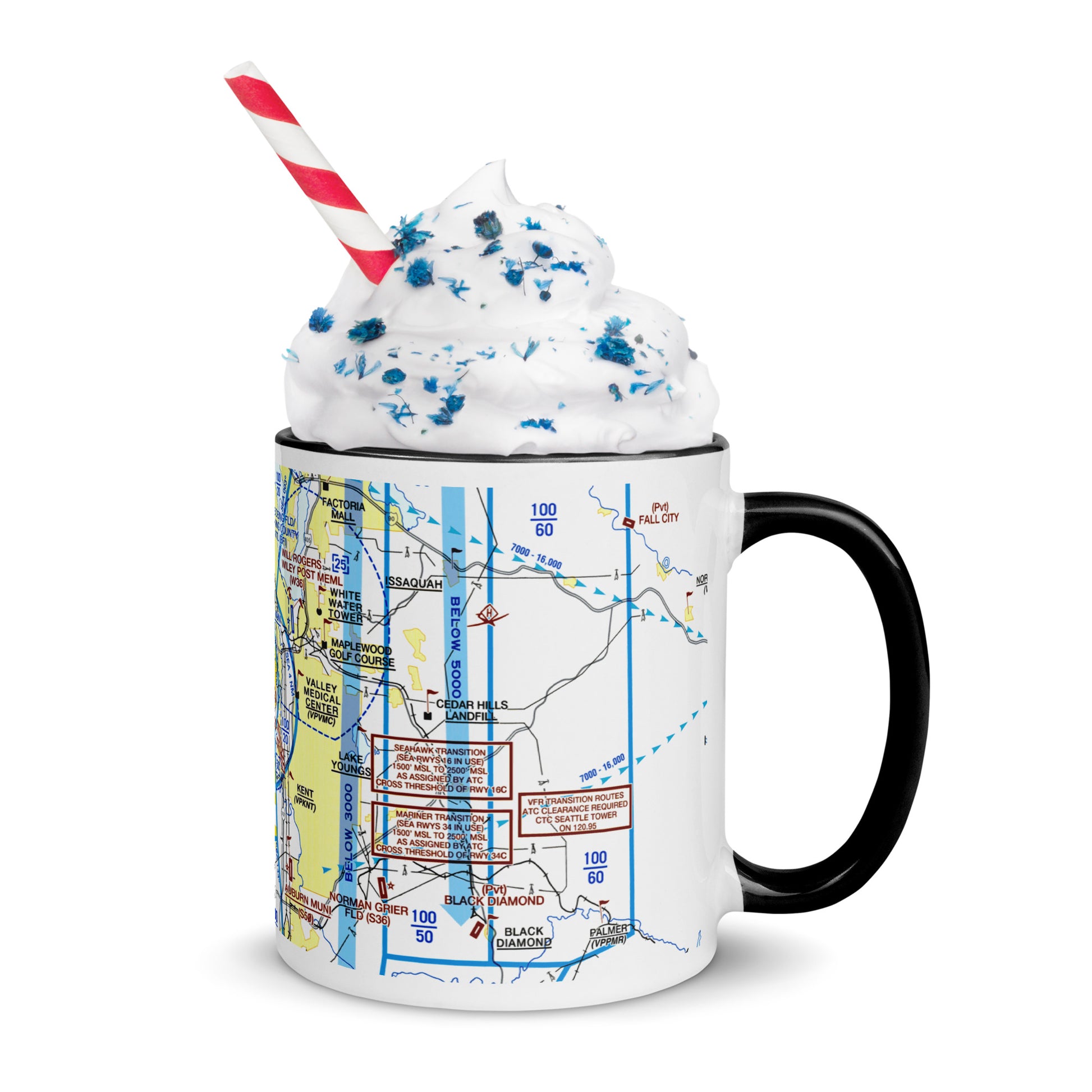 Seattle Flyway Chart 11 oz. mug with color inside