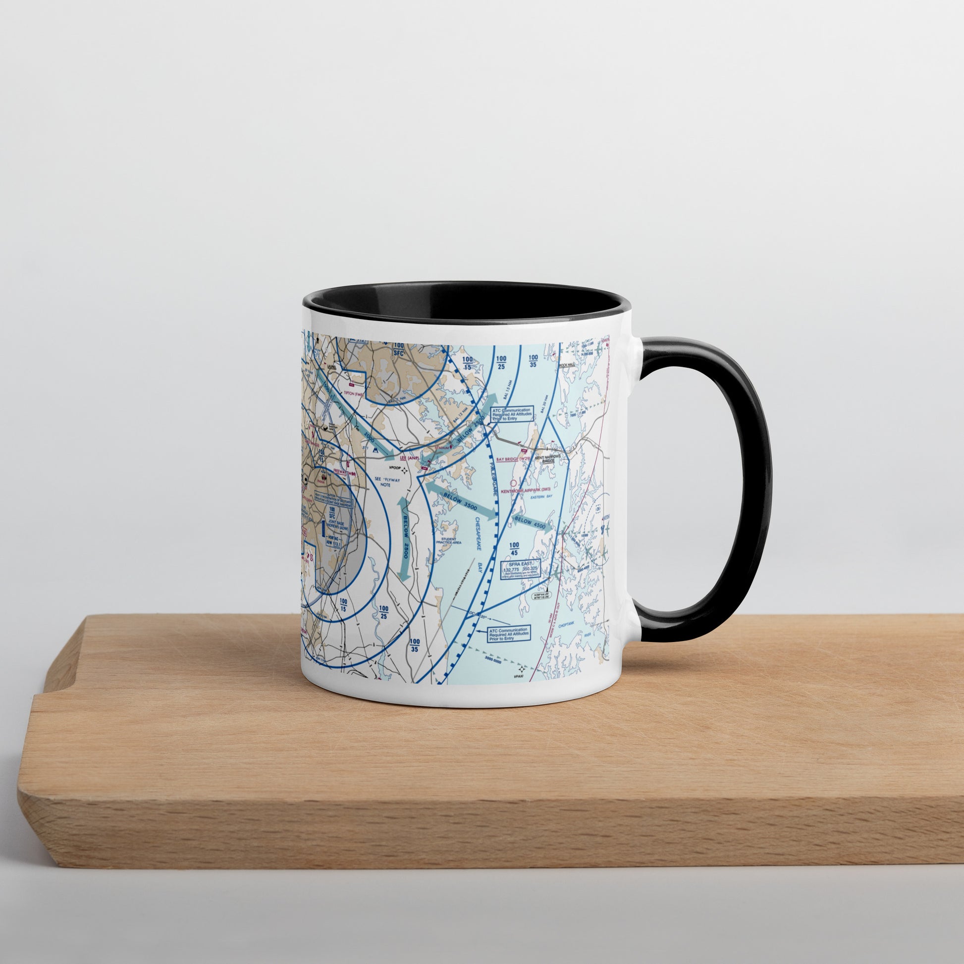 Baltimore-Washington Flyway Chart 11 oz. mug with color inside