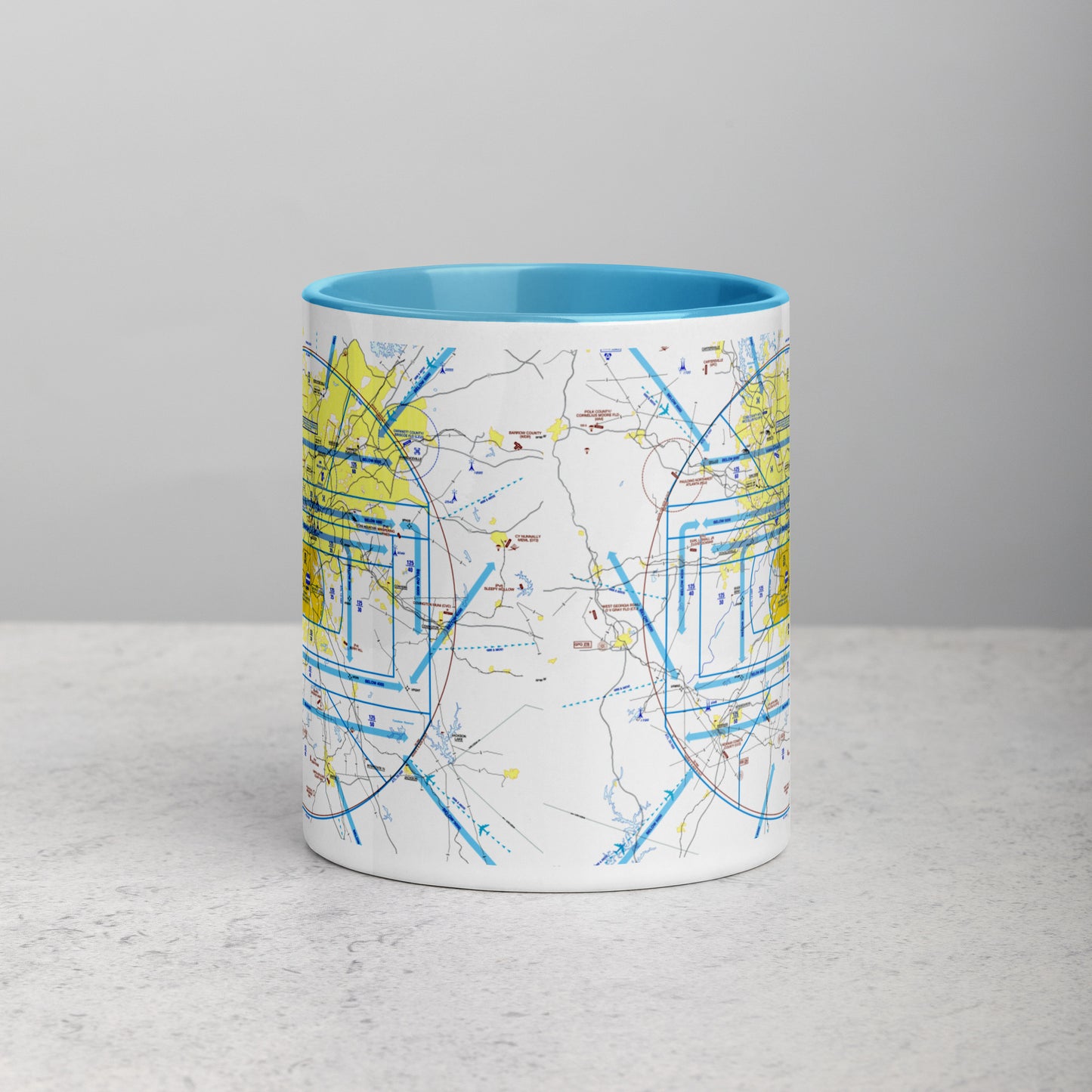 Atlanta Flyway Chart mug with color inside