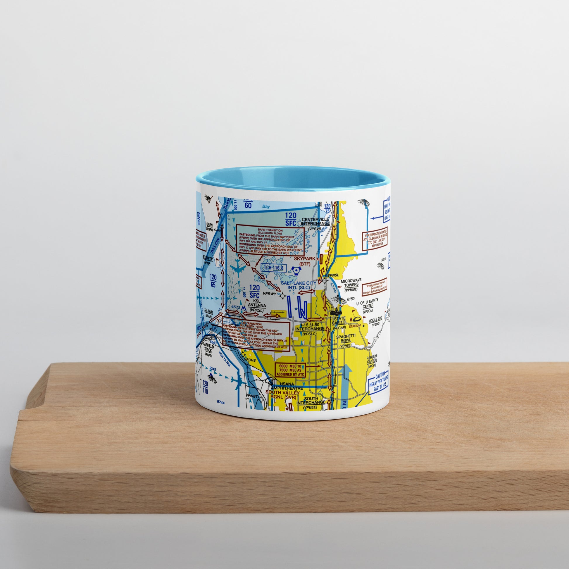 Salt Lake City Flyway Chart mug with color inside