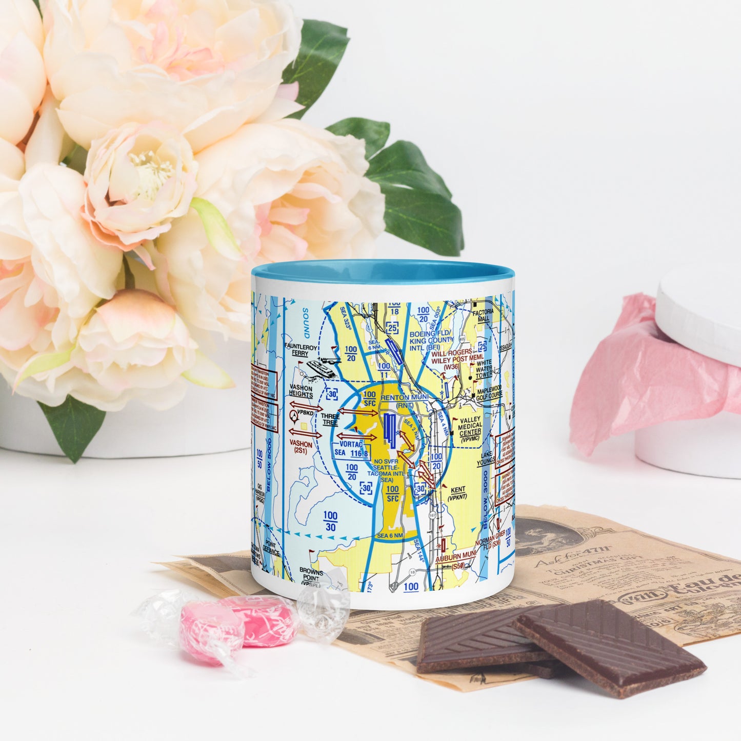 Seattle Flyway Chart 11 oz. mug with color inside