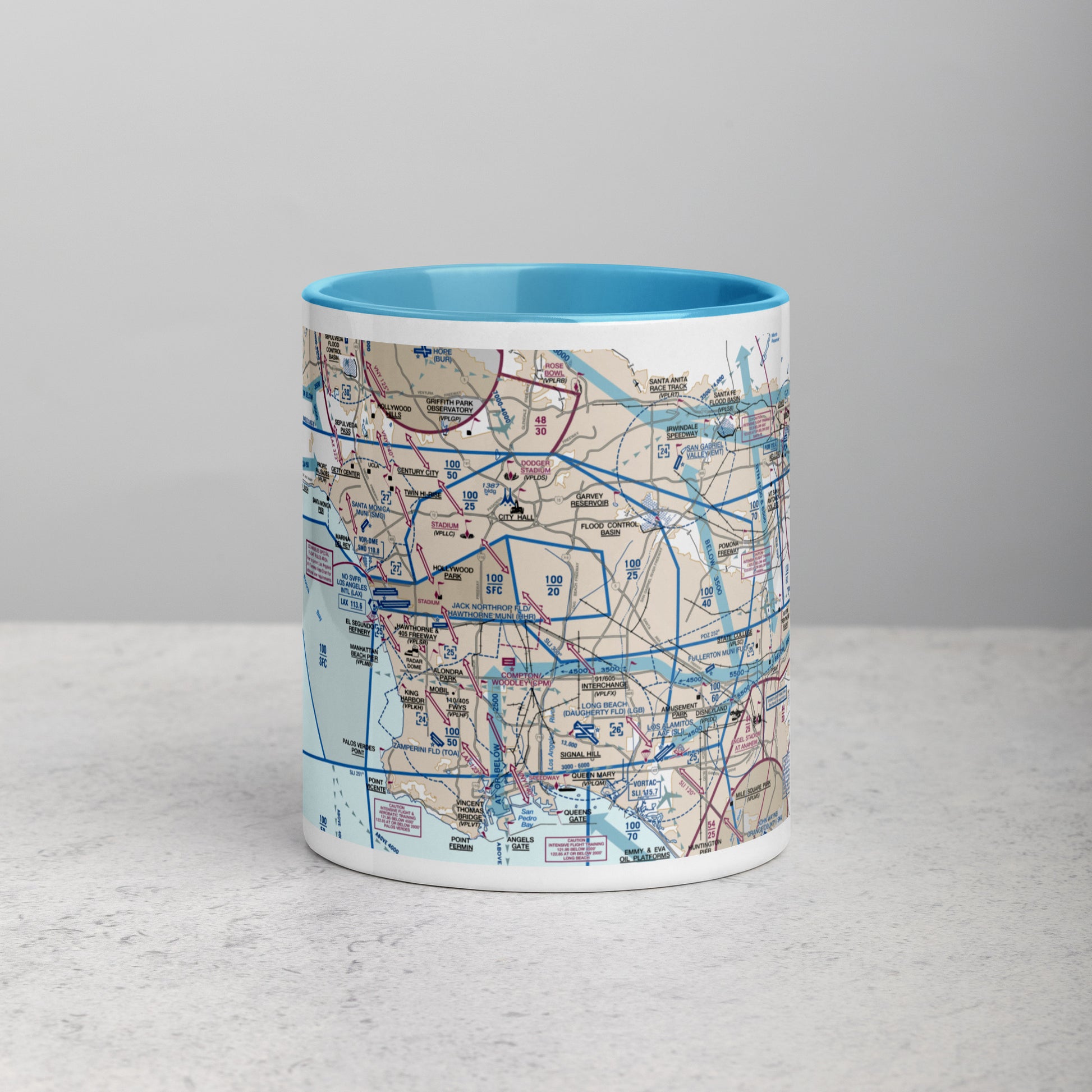 LAX Flyway Chart 11 oz. mug with color inside