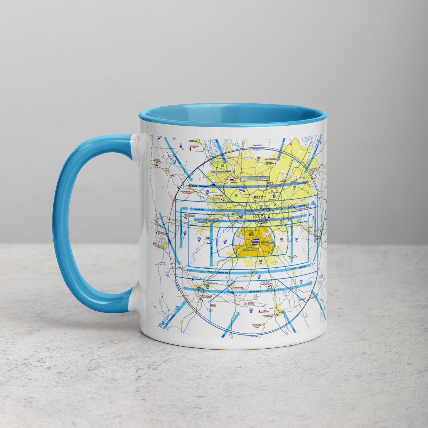 Atlanta Flyway Chart mug with color inside