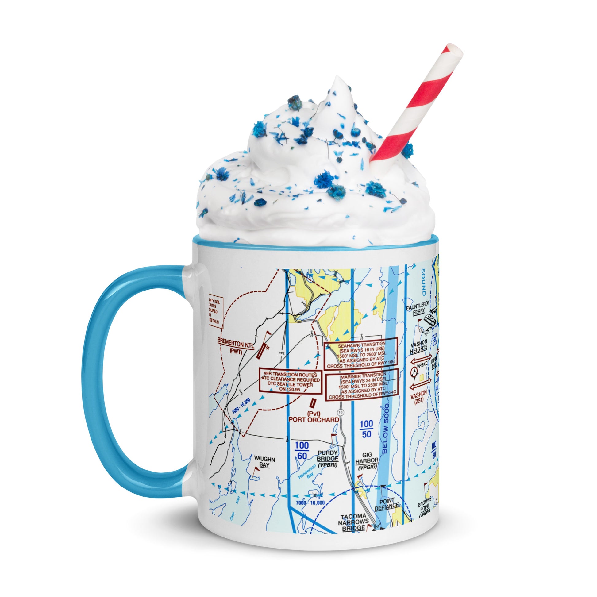 Seattle Flyway Chart 11 oz. mug with color inside