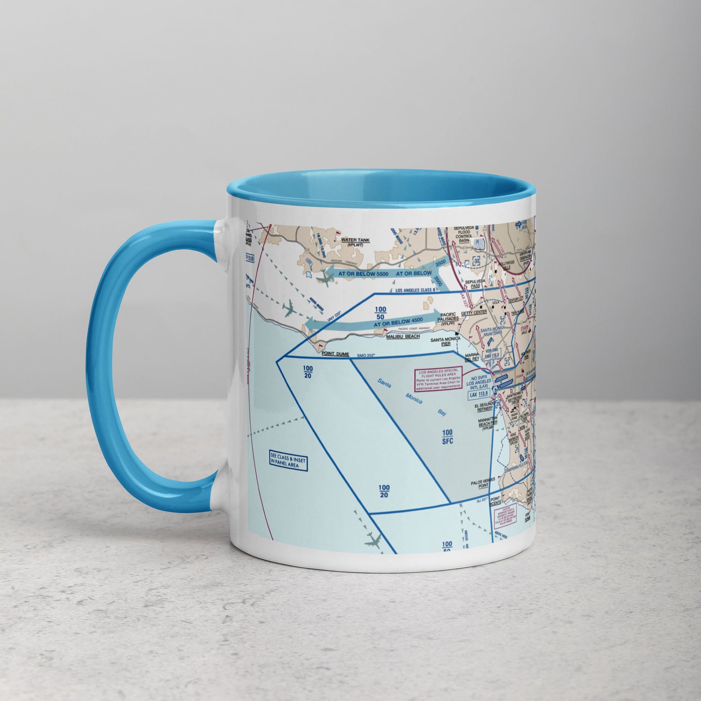 LAX Flyway Chart 11 oz. mug with color inside