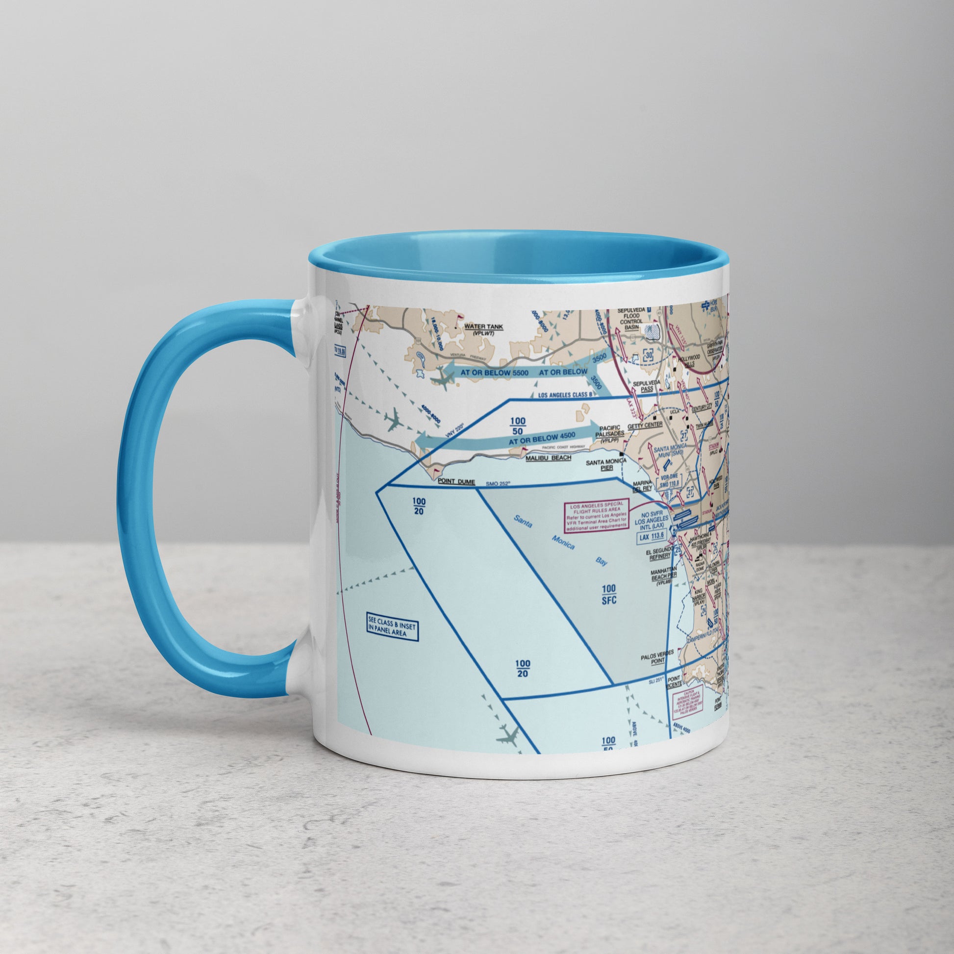 LAX Flyway Chart 11 oz. mug with color inside