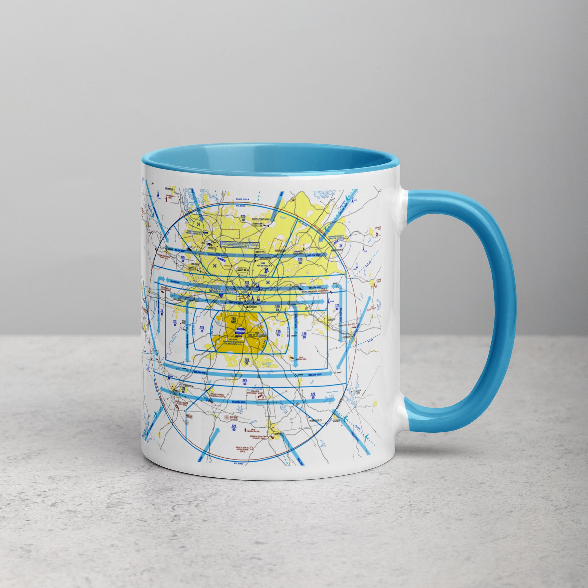 Atlanta Flyway Chart mug with color inside