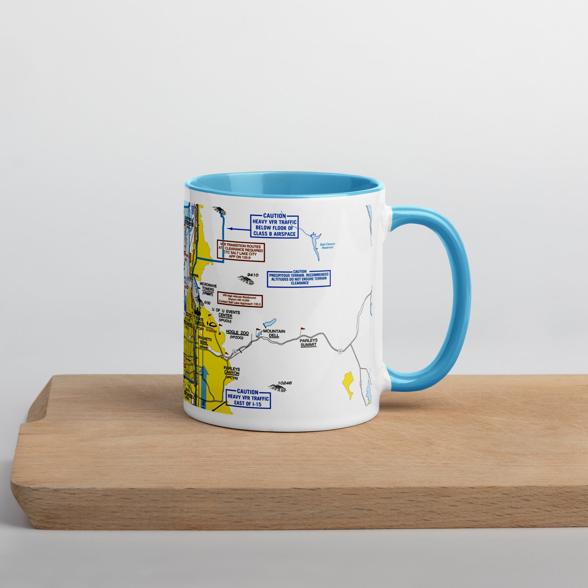Salt Lake City Flyway Chart mug with color inside