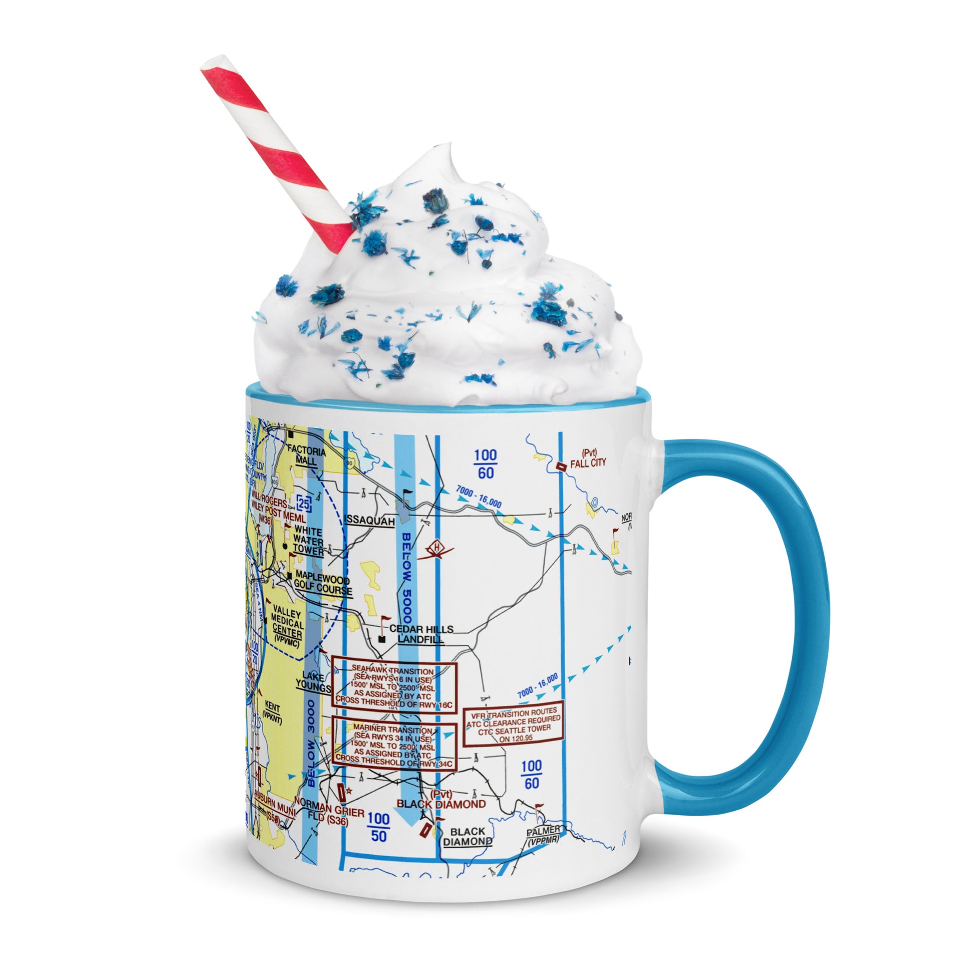 Seattle Flyway Chart 11 oz. mug with color inside