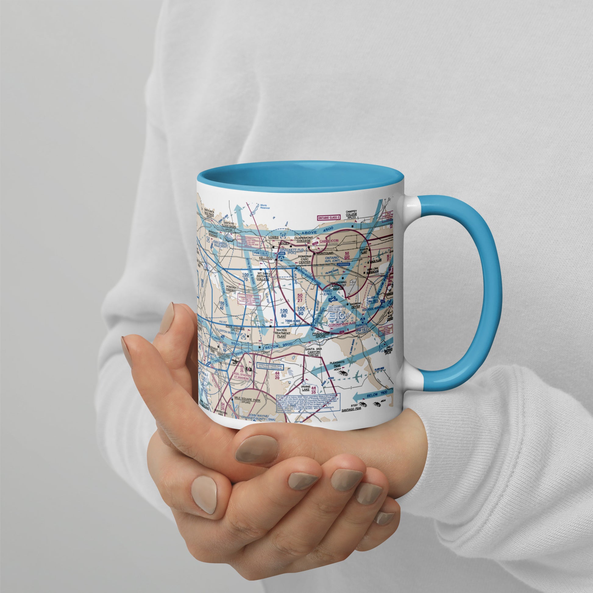 LAX Flyway Chart 11 oz. mug with color inside
