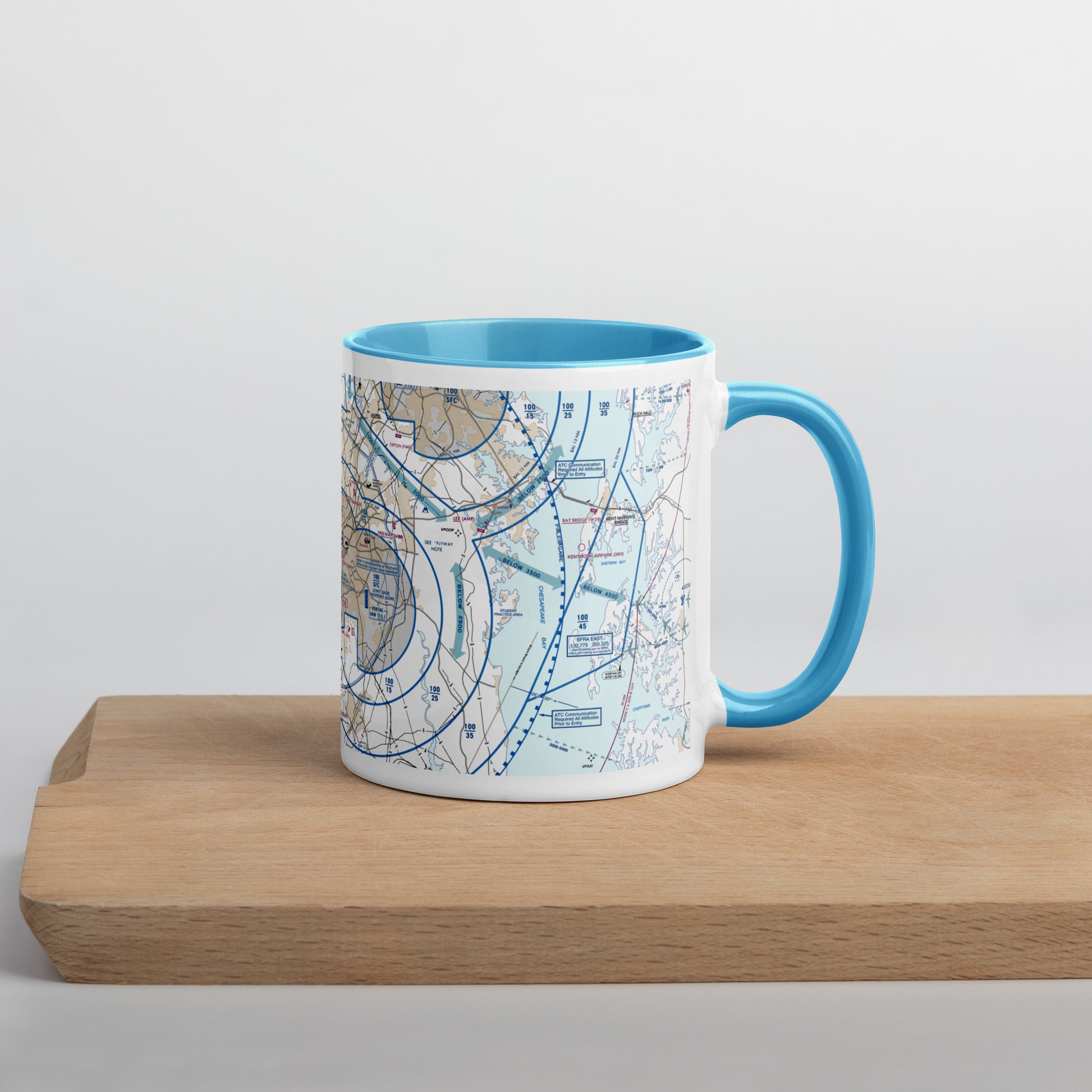 Baltimore-Washington Flyway Chart 11 oz. mug with color inside