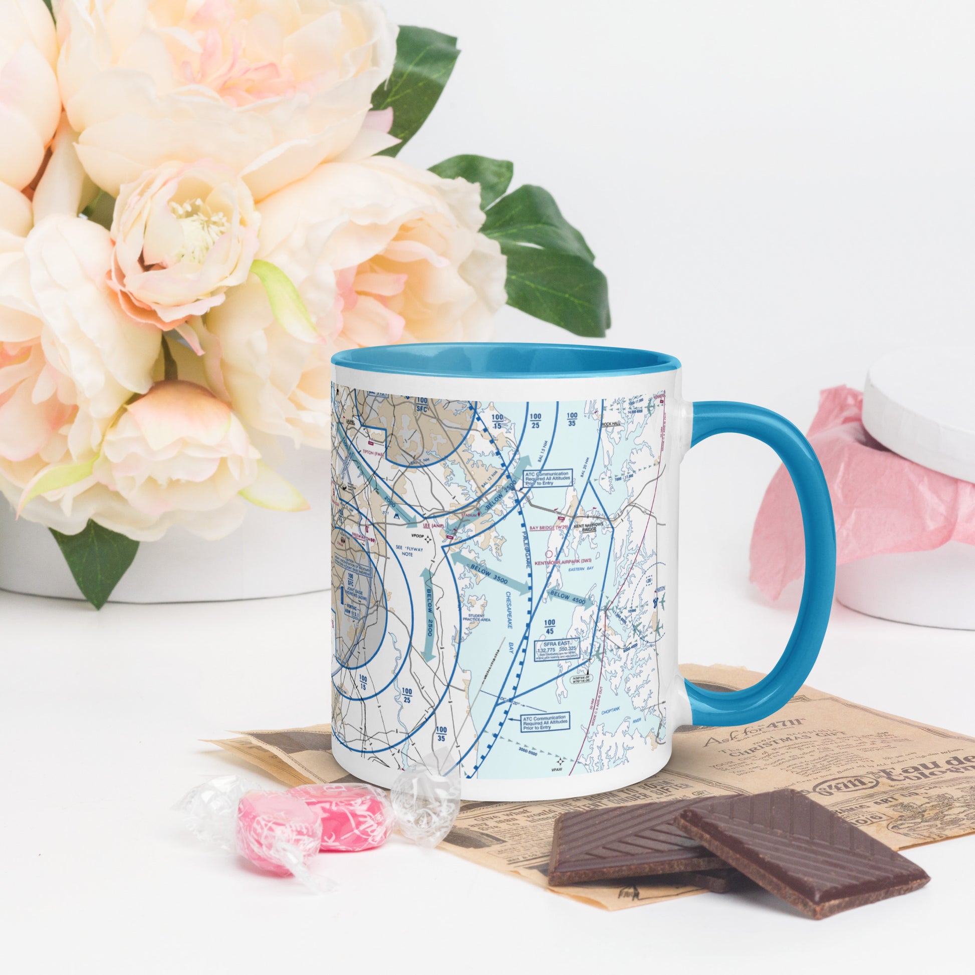 Baltimore-Washington Flyway Chart 11 oz. mug with color inside
