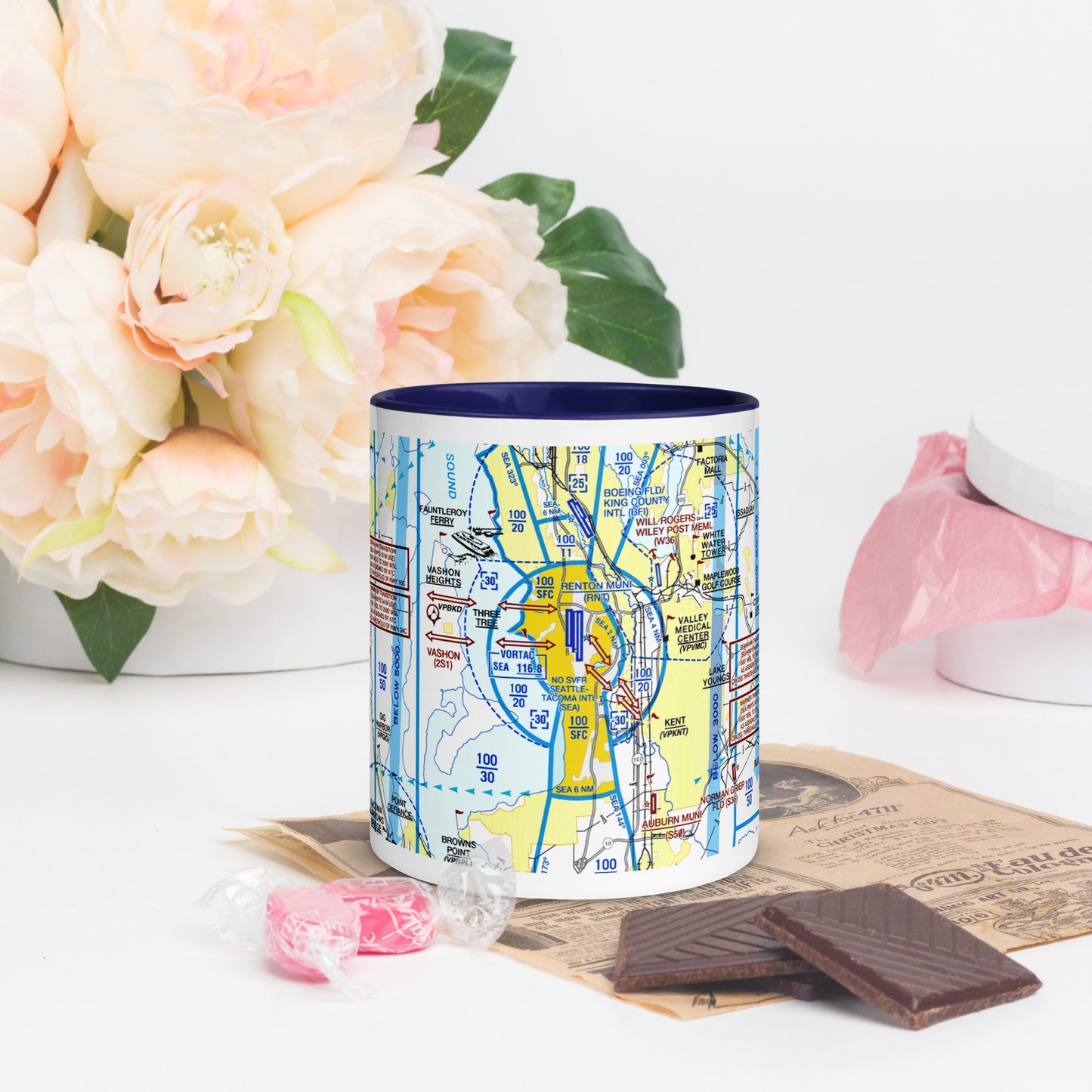 Seattle Flyway Chart 11 oz. mug with color inside