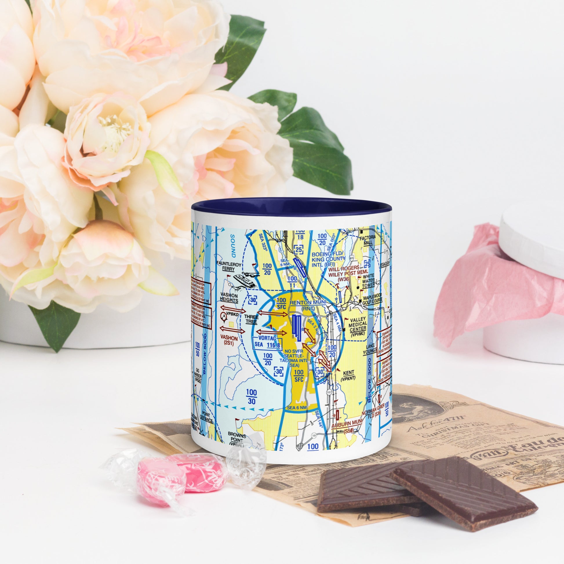 Seattle Flyway Chart 11 oz. mug with color inside
