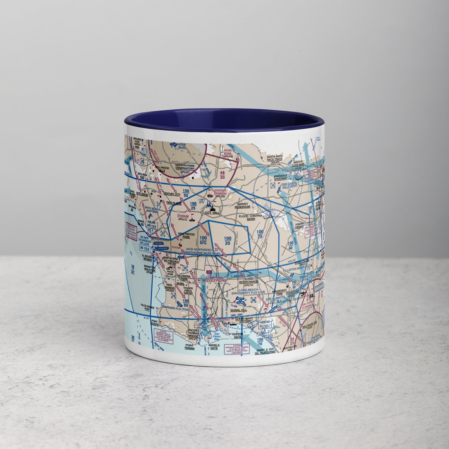 LAX Flyway Chart 11 oz. mug with color inside