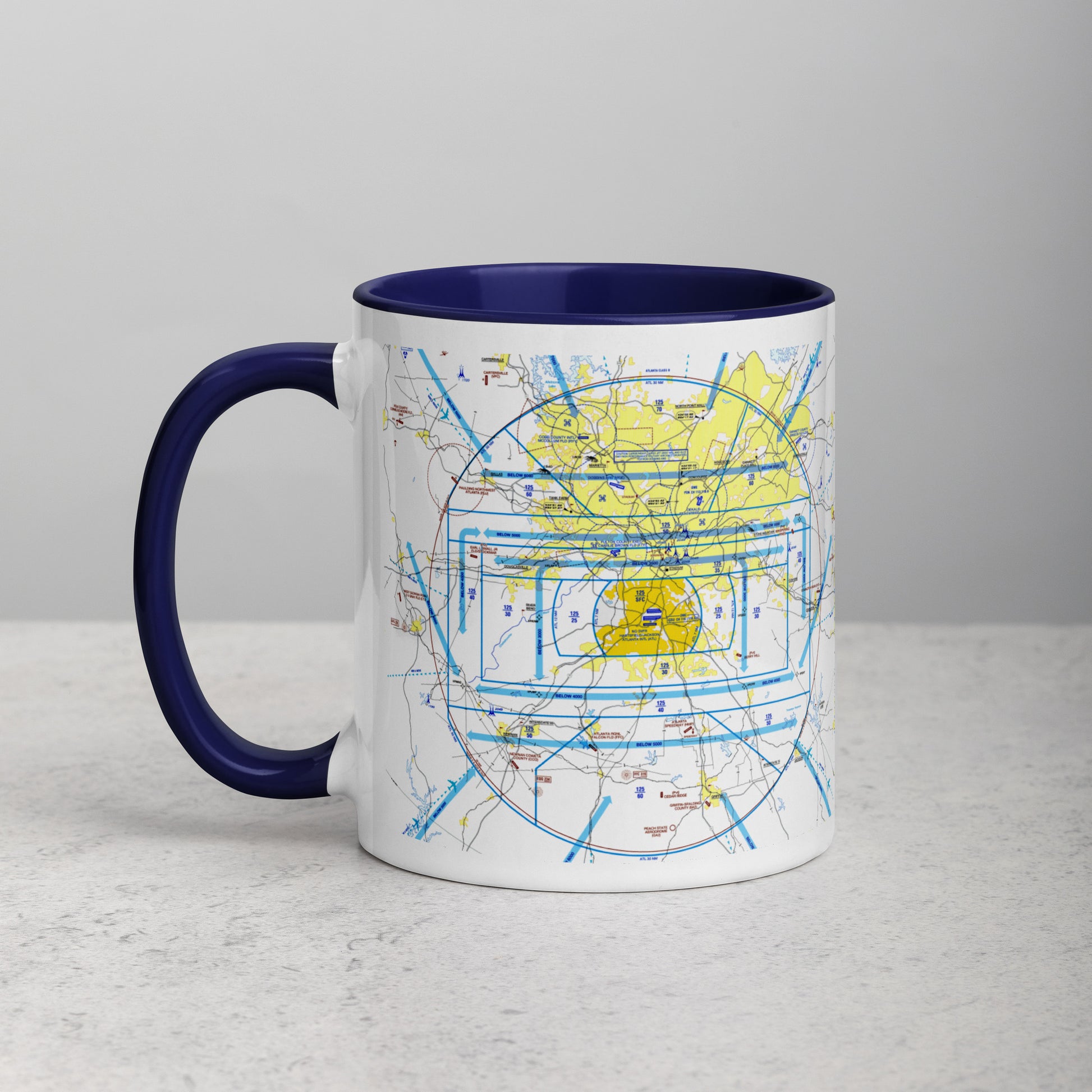 Atlanta Flyway Chart mug with color inside