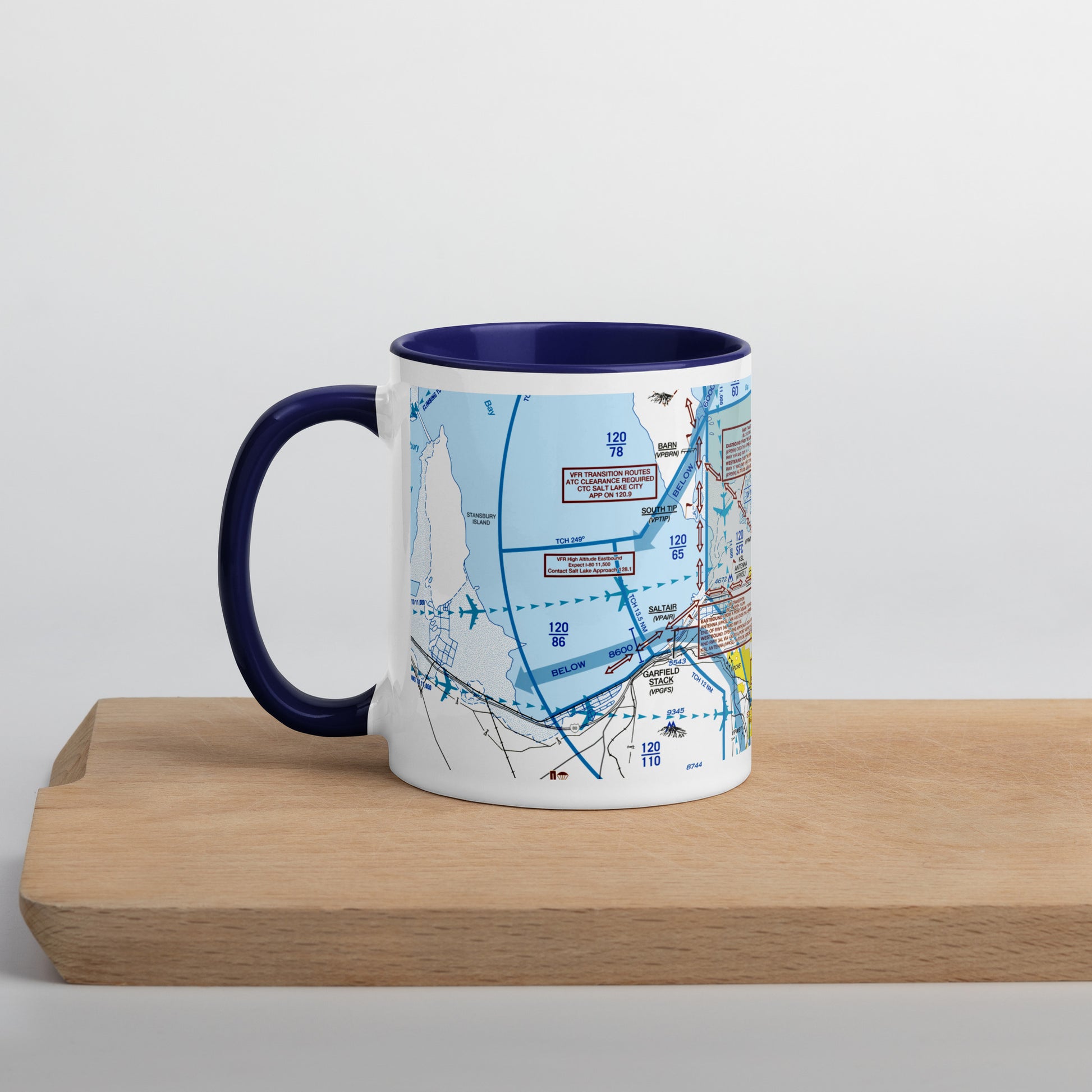 Salt Lake City Flyway Chart mug with color inside