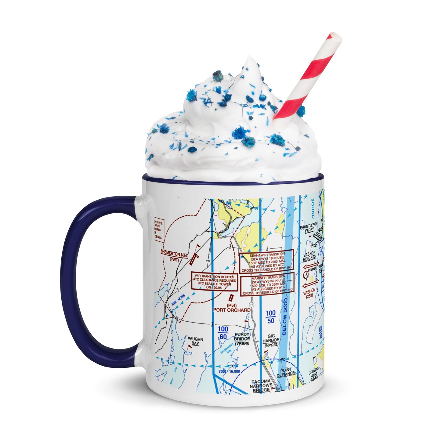 Seattle Flyway Chart 11 oz. mug with color inside