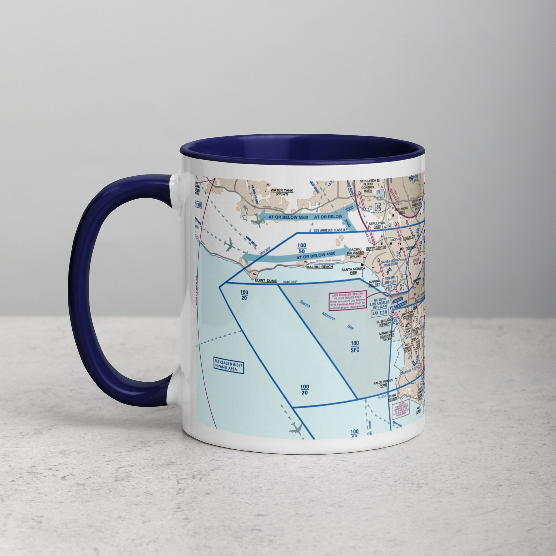 LAX Flyway Chart 11 oz. mug with color inside