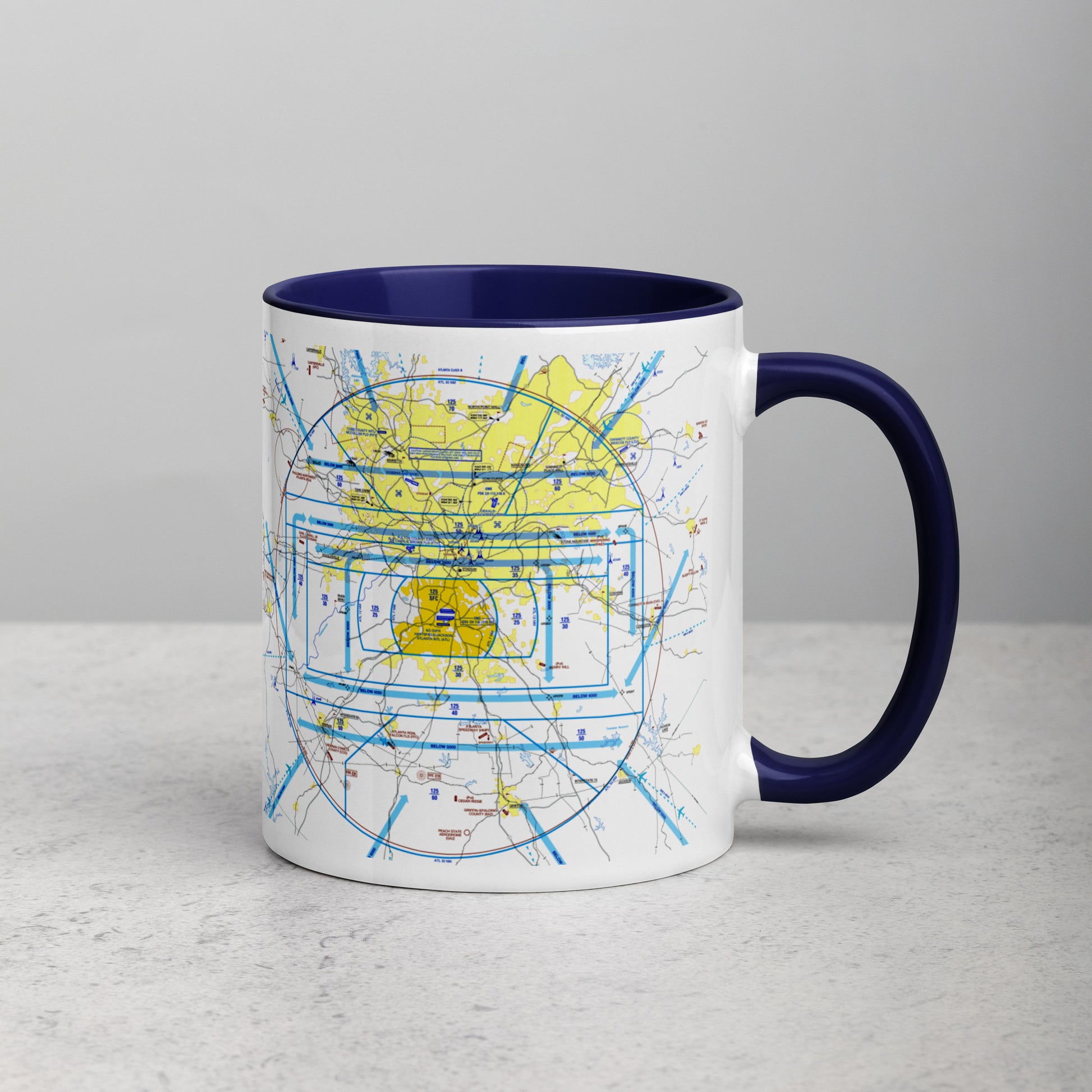 Atlanta Flyway Chart mug with color inside
