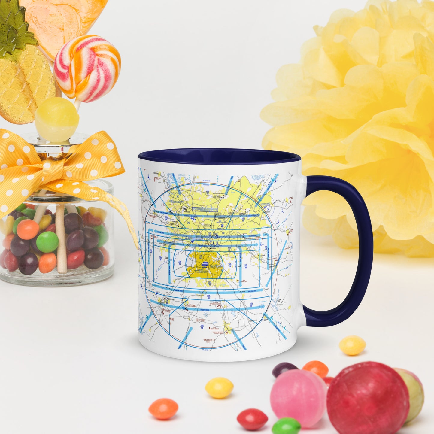 Atlanta Flyway Chart mug with color inside
