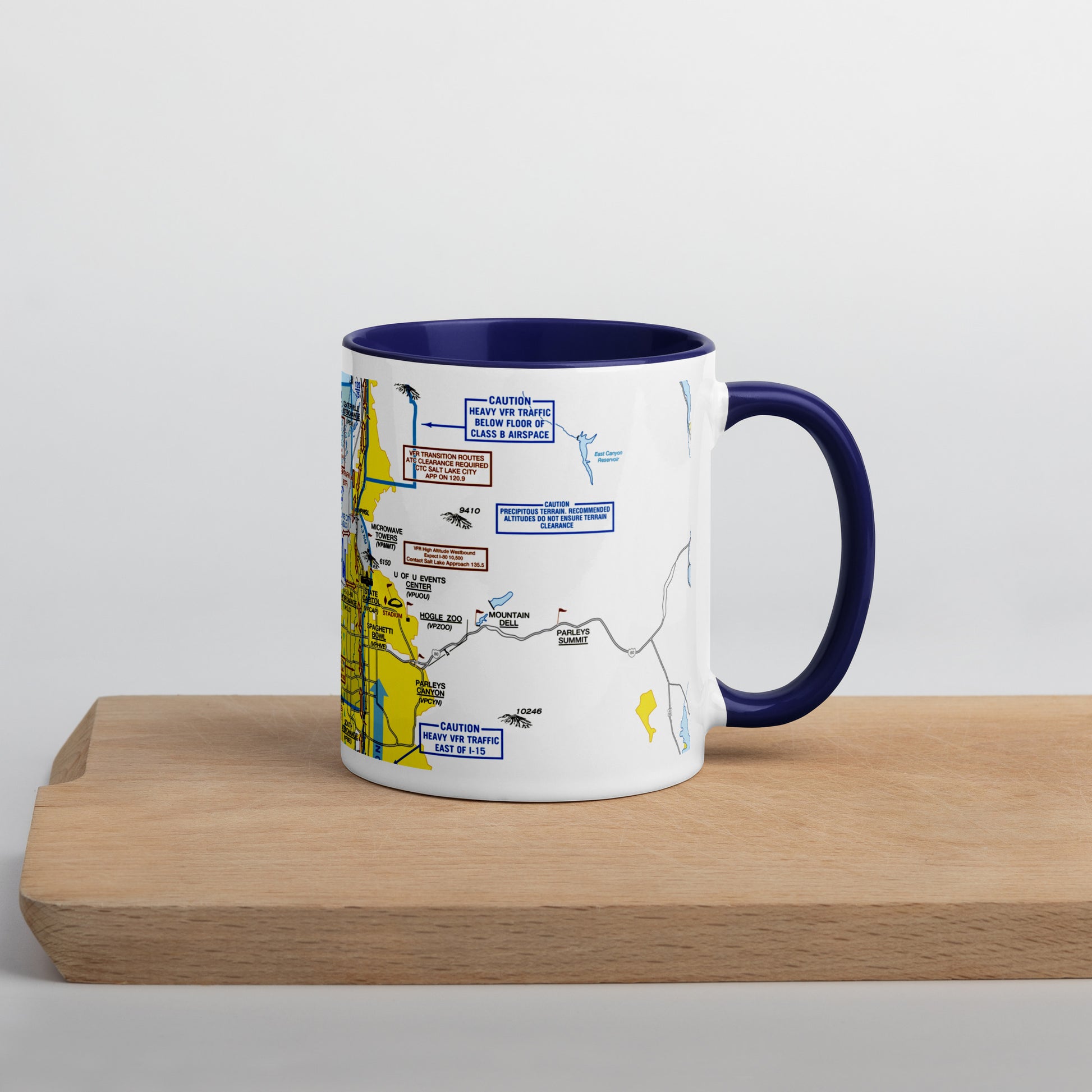 Salt Lake City Flyway Chart mug with color inside