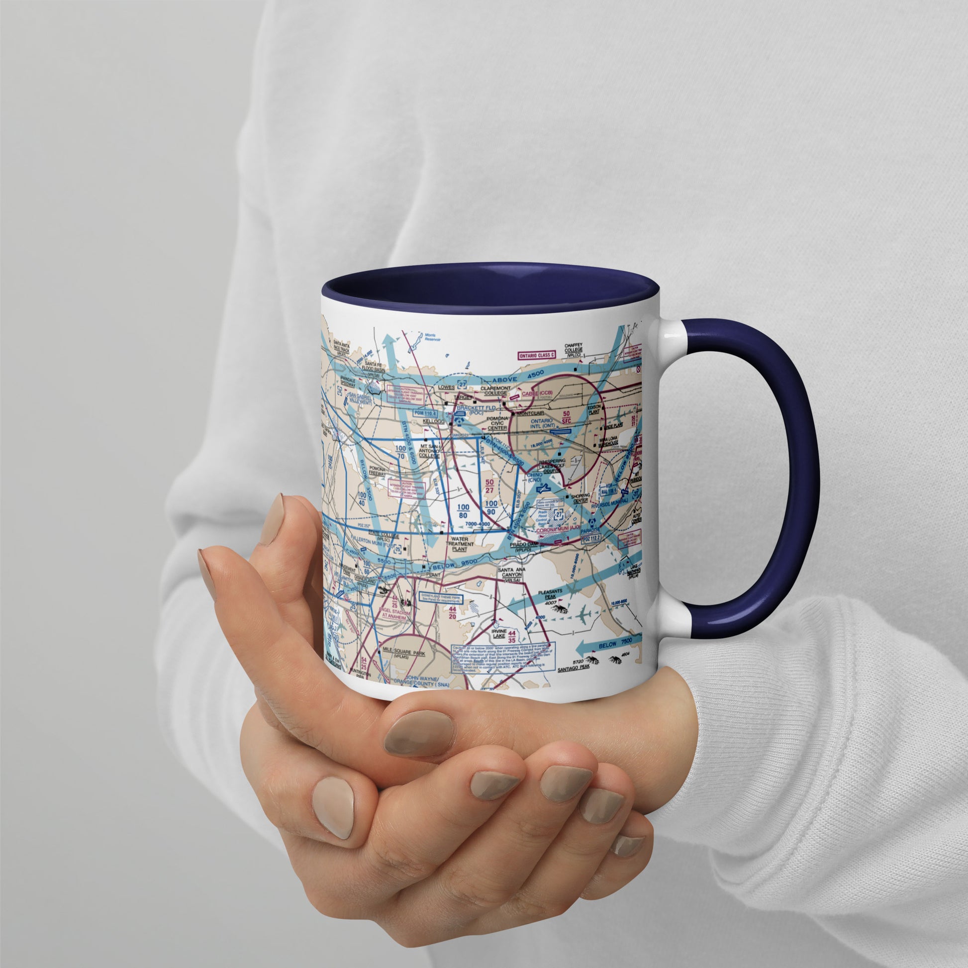 LAX Flyway Chart 11 oz. mug with color inside