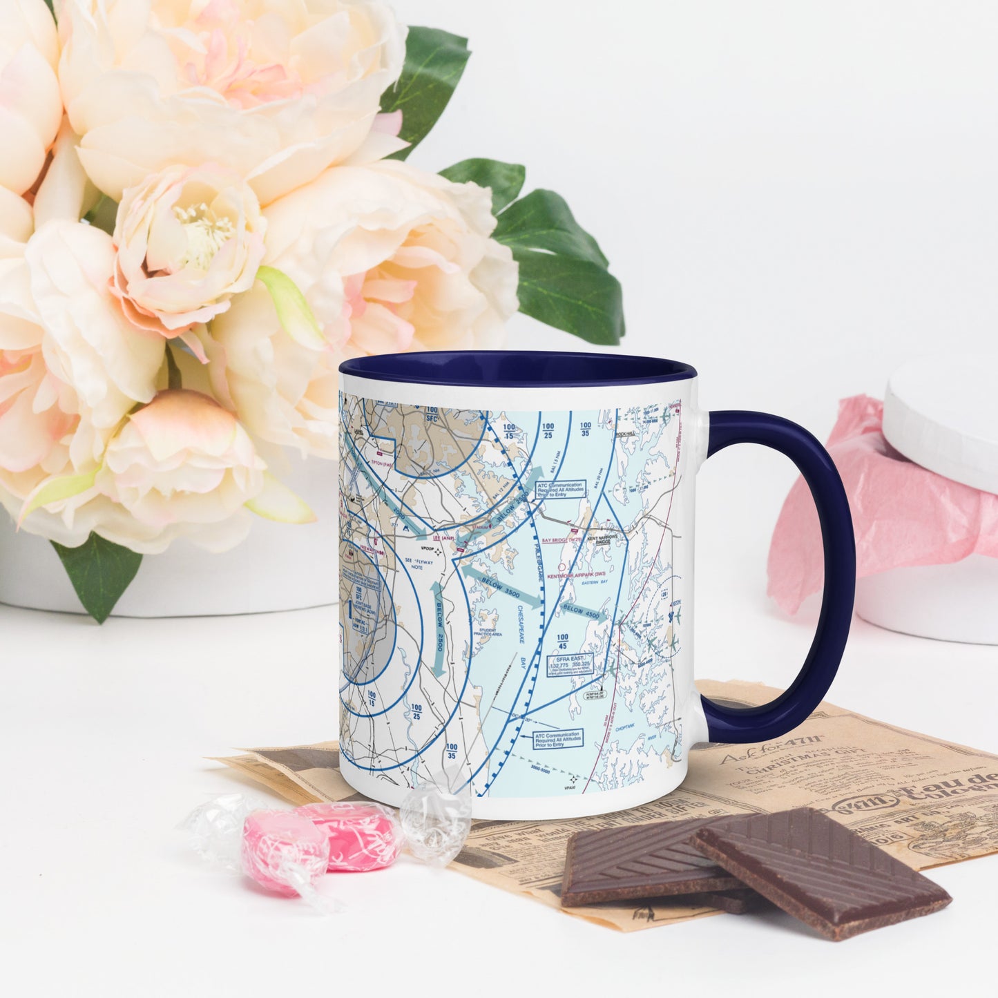 Baltimore-Washington Flyway Chart 11 oz. mug with color inside