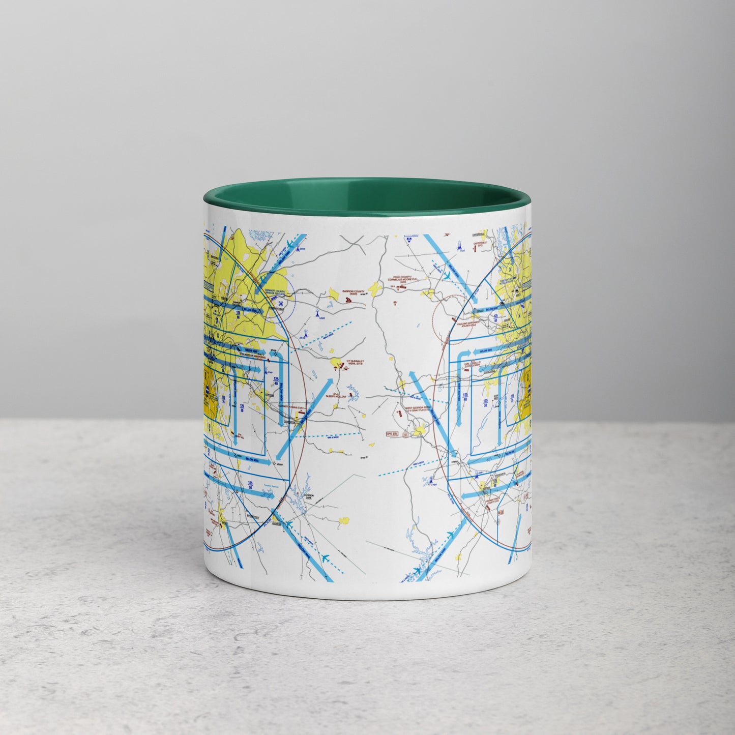 Atlanta Flyway Chart mug with color inside