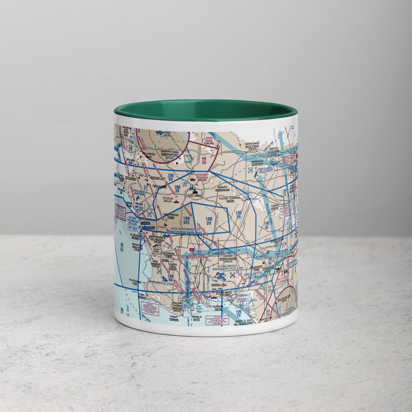 LAX Flyway Chart 11 oz. mug with color inside