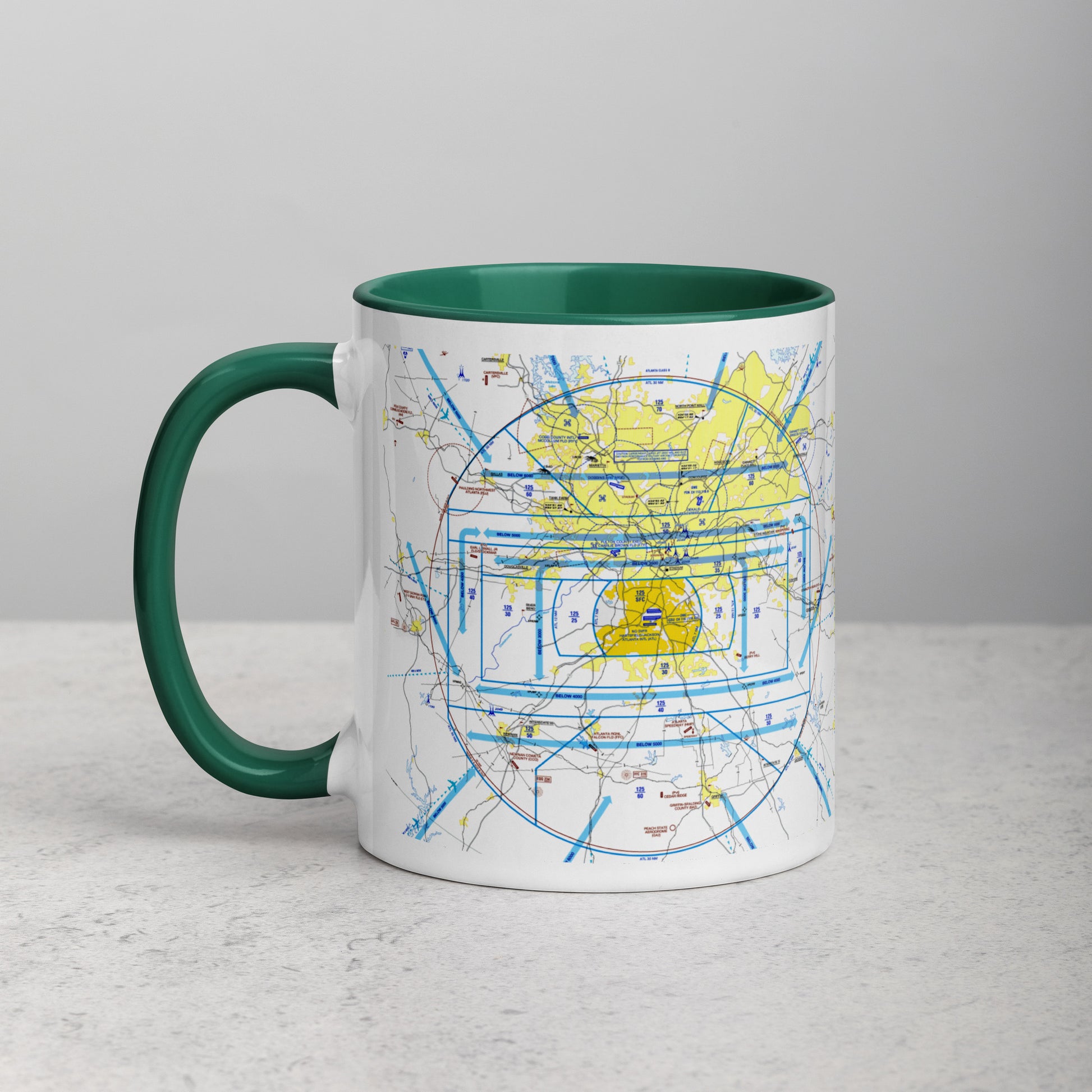 Atlanta Flyway Chart mug with color inside